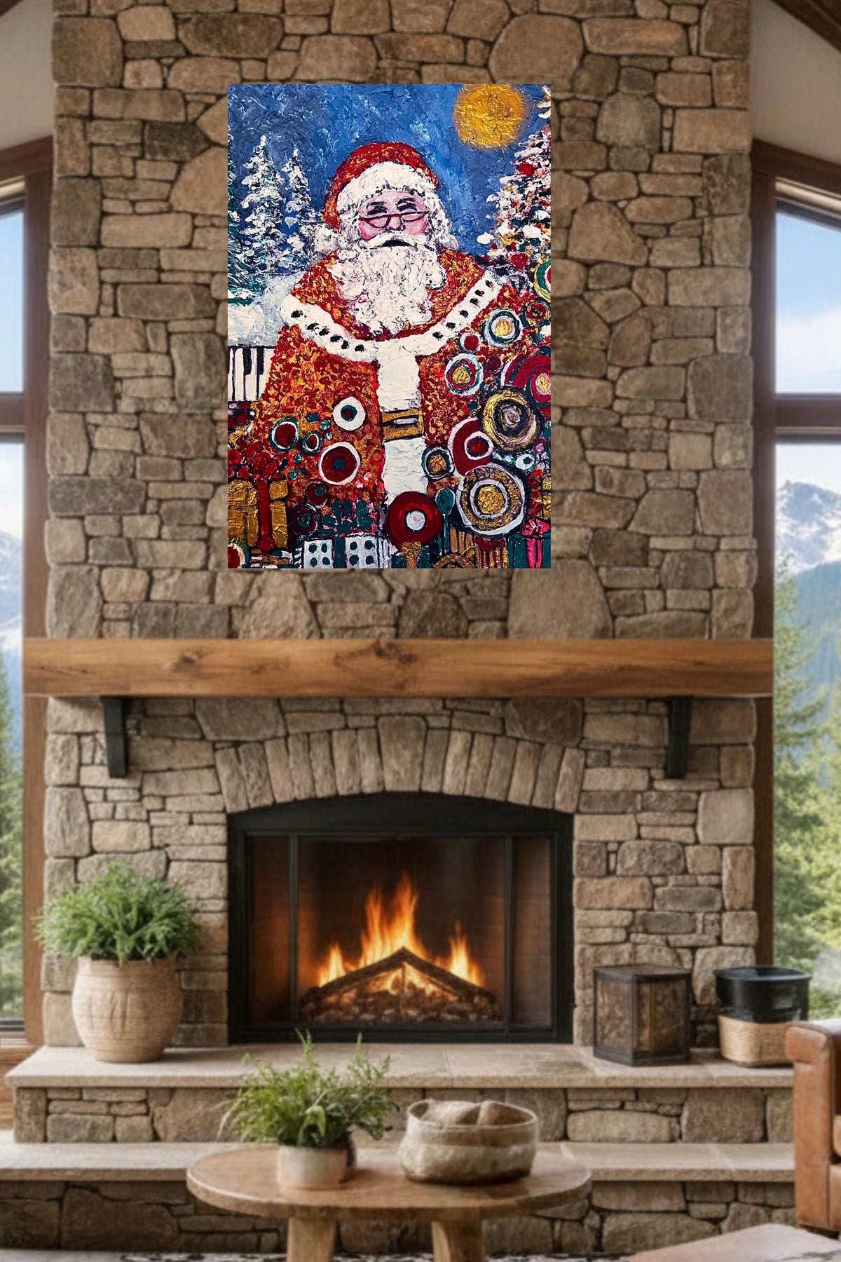 Santa's Magic | Vintage Style Christmas| Giclee Paper- Wood- Metal- Canvas
