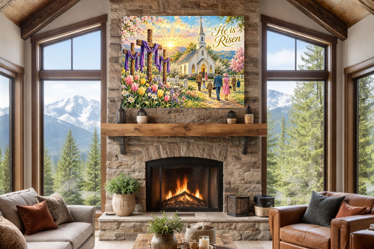 Easter Morning At the Country Church| Prints, Canvas, Wood, or Metal Art