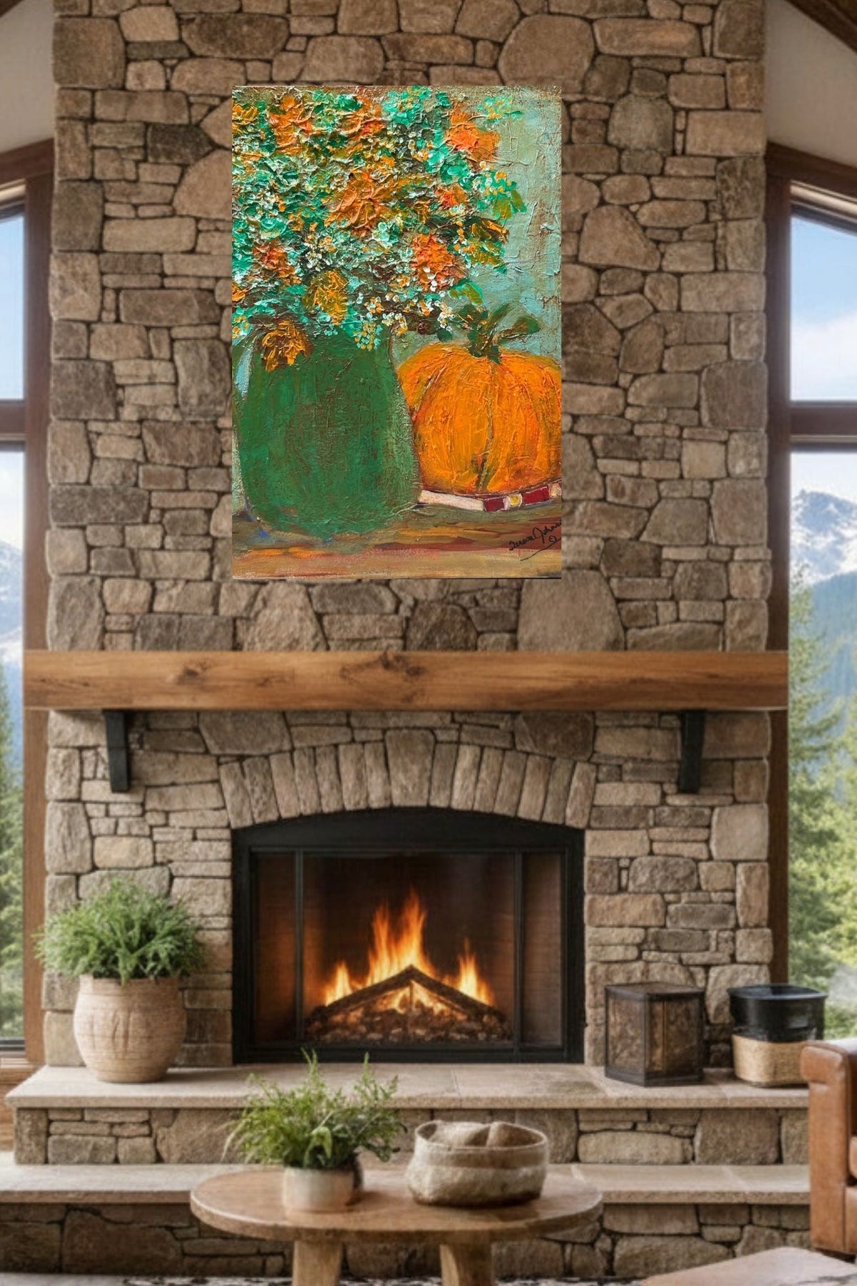 Autumn Wildflower Bouquet-Giclee Paper- Wood- Metal- Canvas