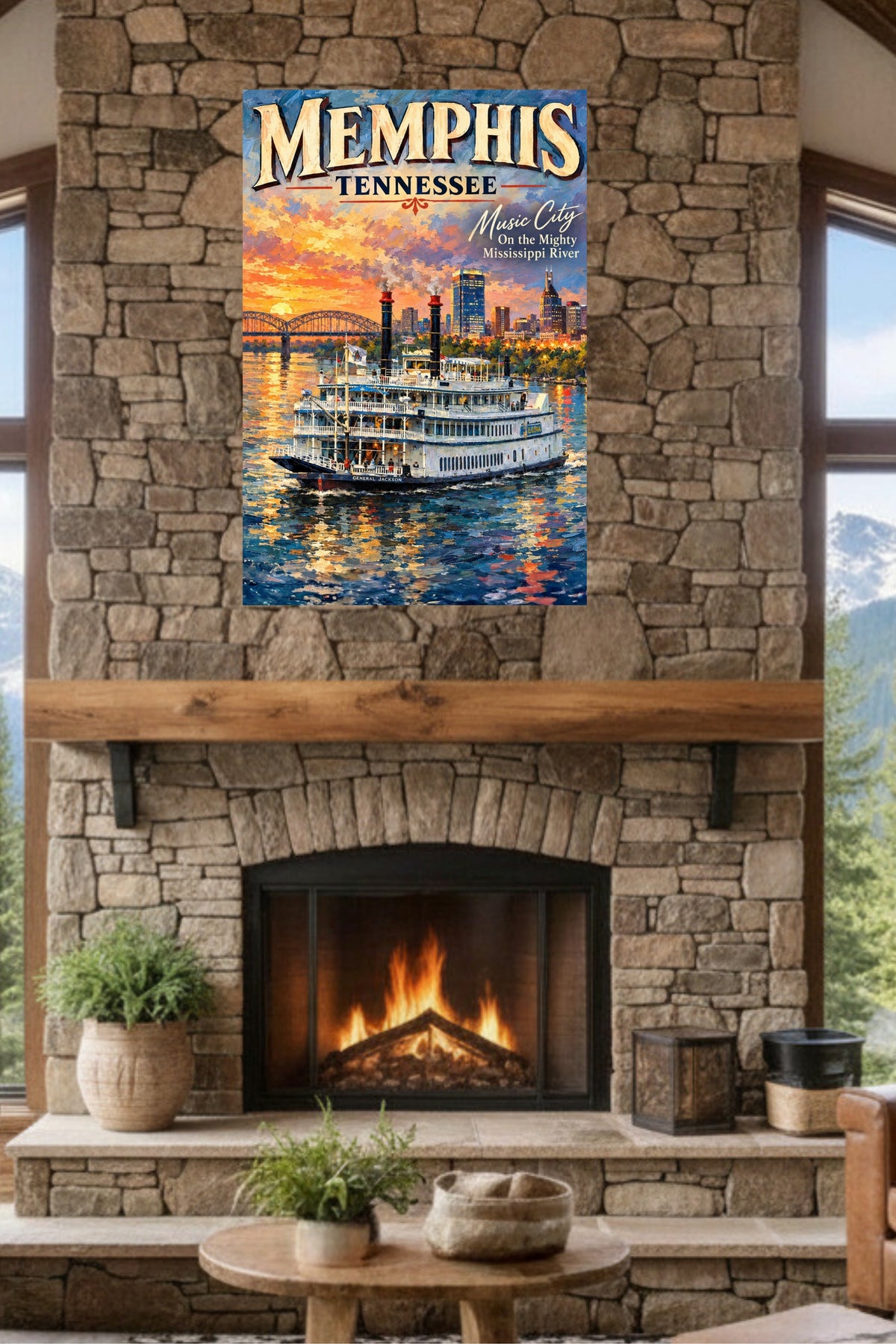 Memphis River Boat | Music City on the Mighty Mississippi | Teresa Johnson Art | Giclée Paper • Wood • Metal • Canvas