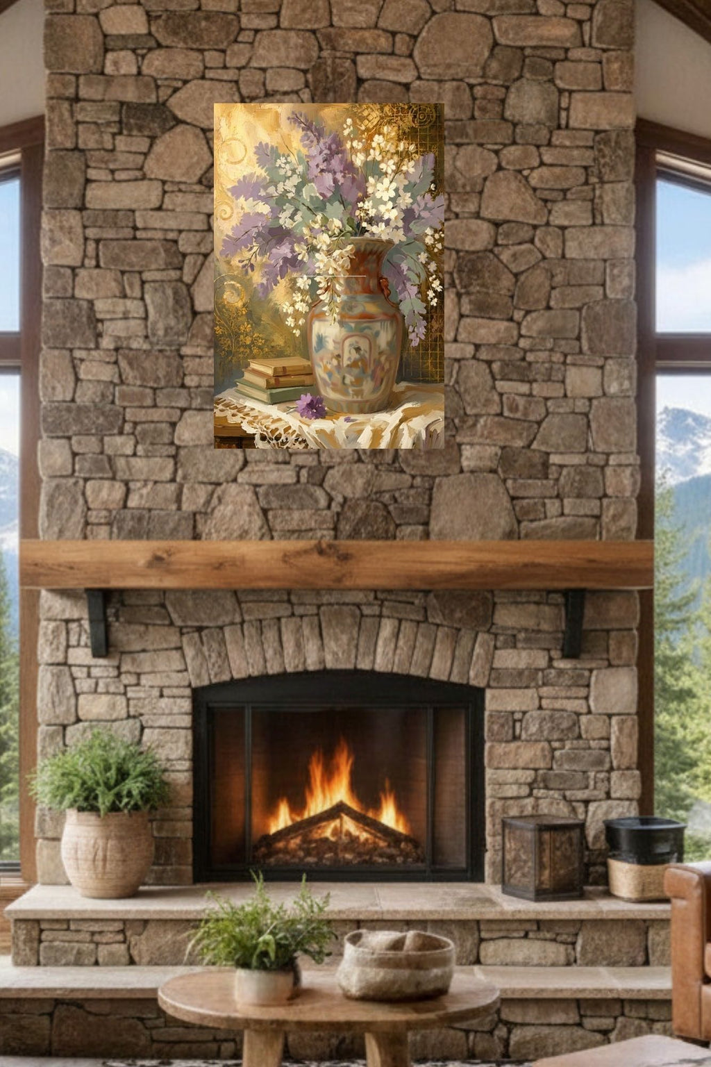 Heirloom Garden Blooms | Elegant Floral Print| Still Life with Oriental Vase | Cottage Garden Wall Art | Giclée Paper • Canvas • Wood • Metal