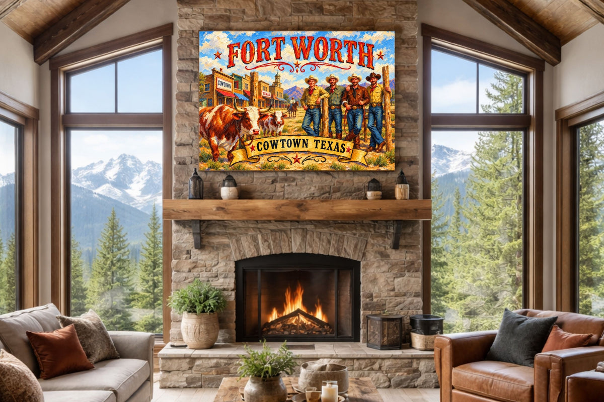 Ft. Worth Cowtown Texas| Western-Art-Animal|  Prints, Canvas, Wood, or Metal Art