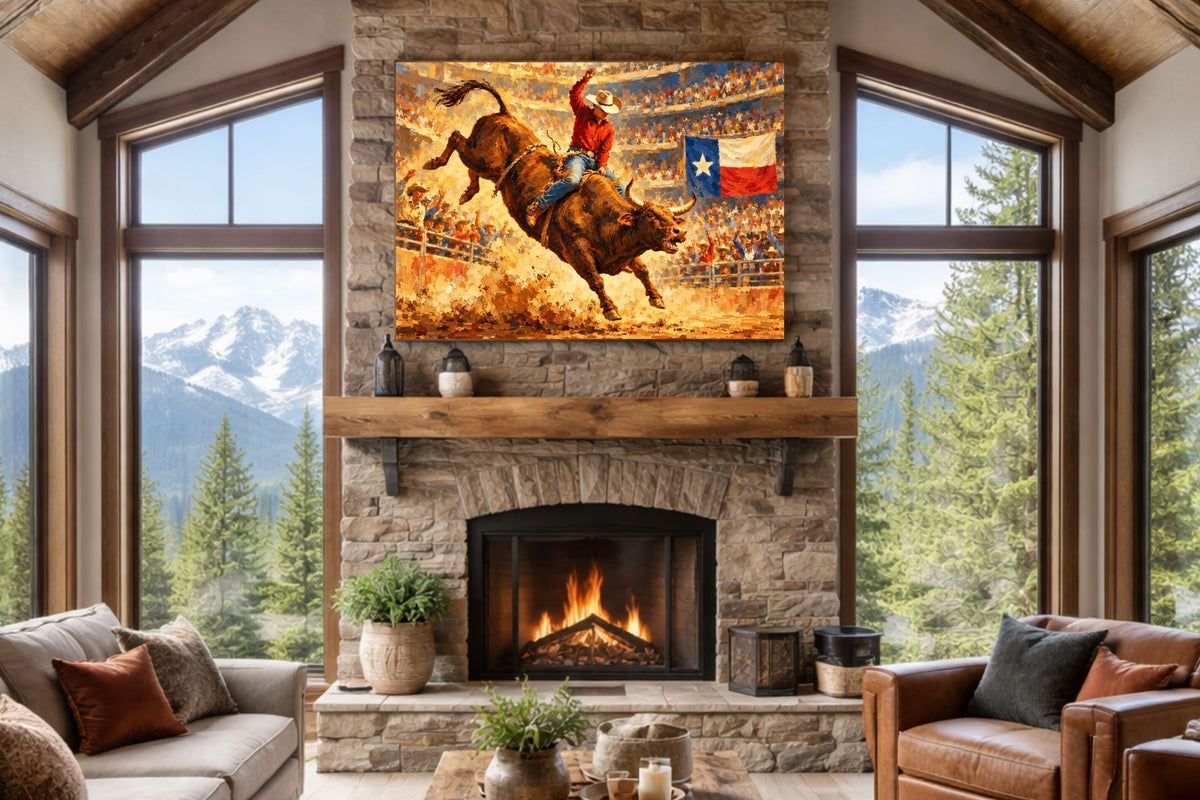 Bull Riding Rodeo Houston| Prints, Canvas, Wood, or Metal Art