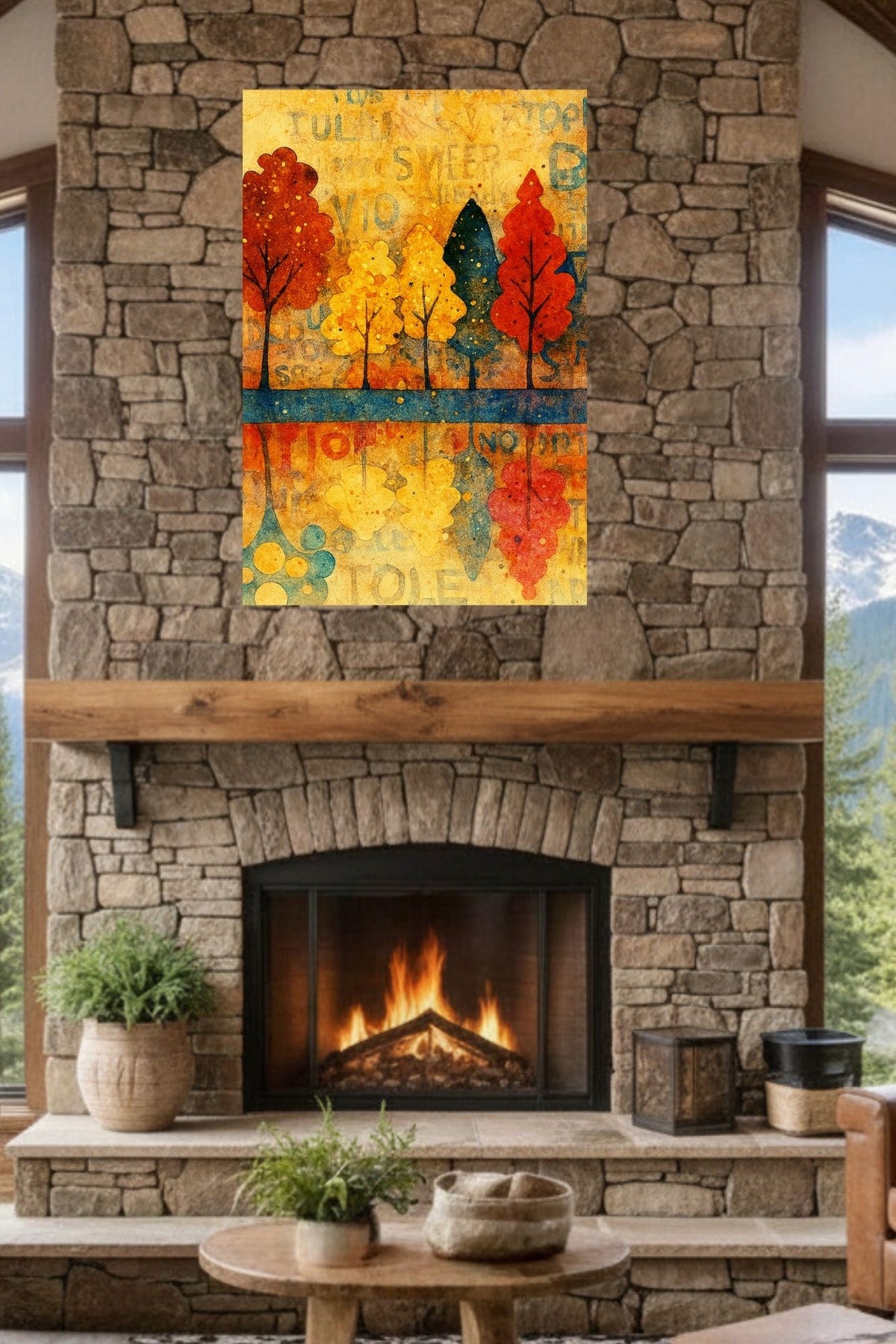 Autumn Rhythm | Mid Century Modern Fall Trees | Abstract Autumn Art | Giclée Paper • Wood • Metal • Canvas