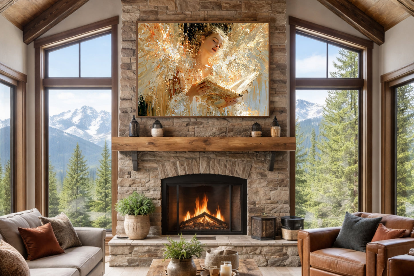 Song Of Heaven | Singing Angel Art | Christian Wall Decor | Angel Hymn Art | Inspirational Faith Art