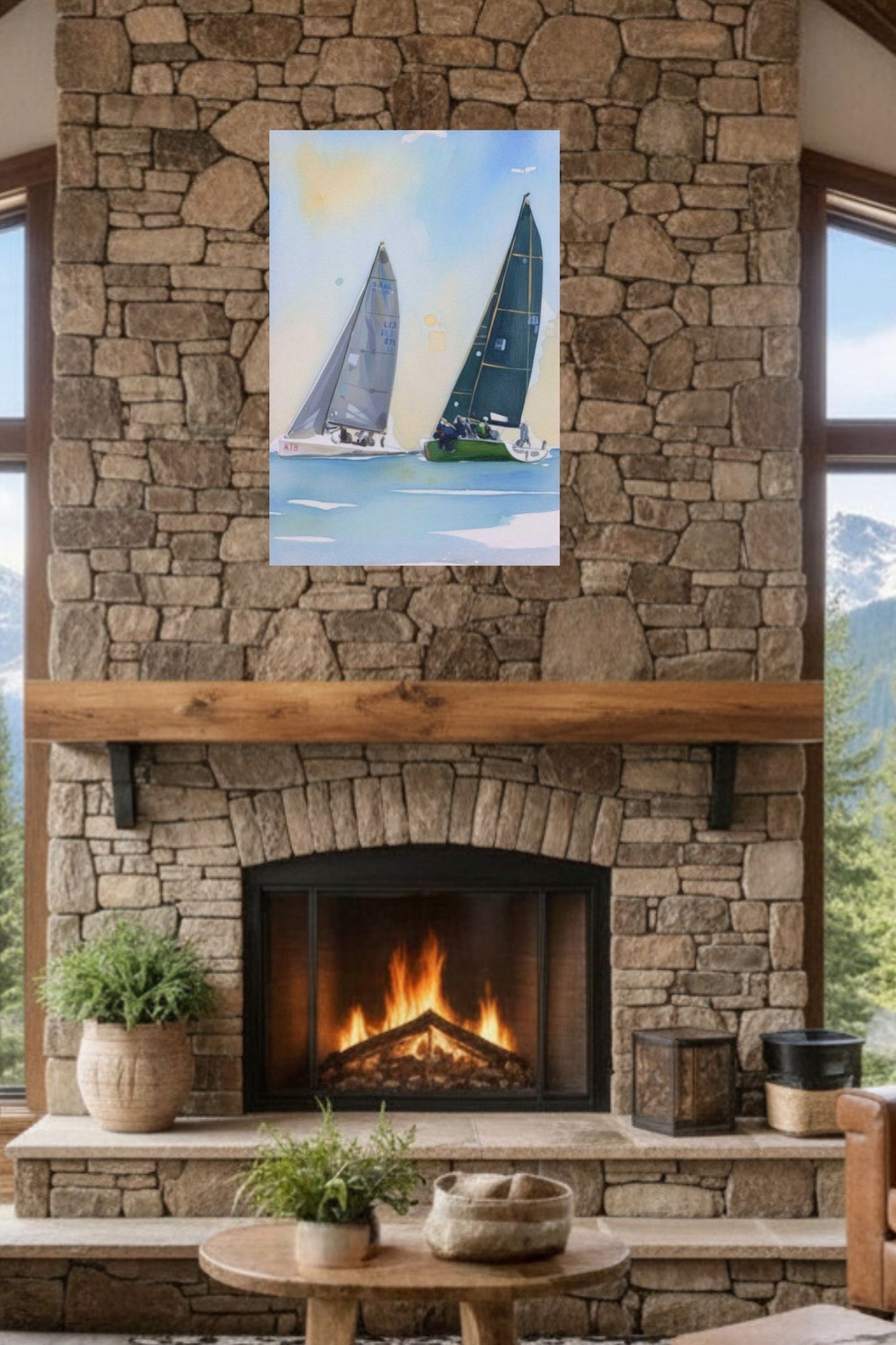 Summer Days Sailing Boats | Water Sports Art| Giclee Paper- Wood- Metal- Canvas