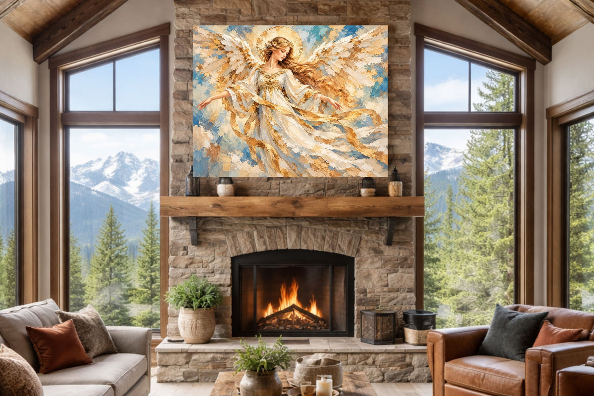 Heavens Golden Messenger | Angel Art | Prints Canvas Wood Or Metal Art
