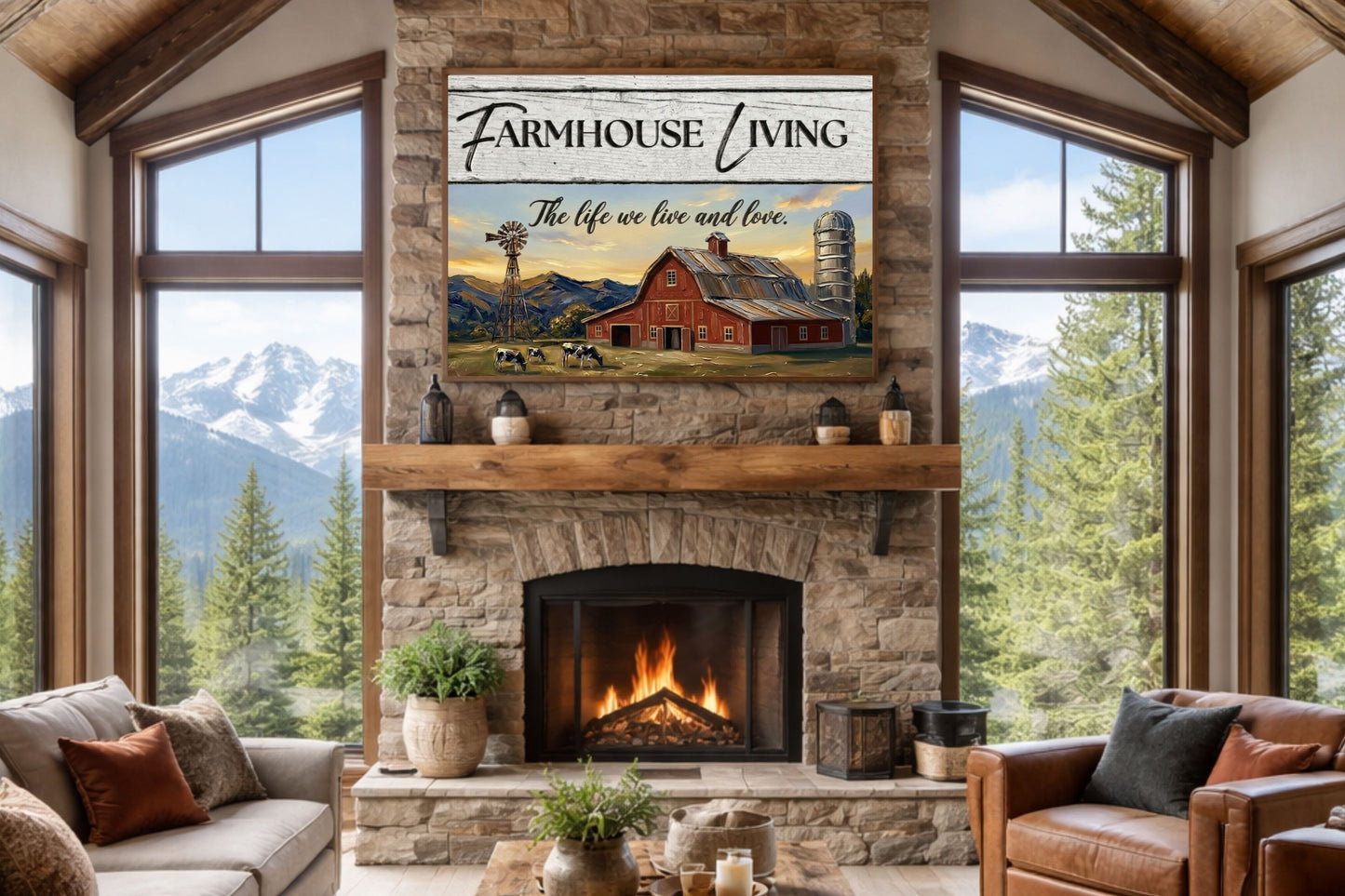 Farmhouse Living| The Life We Love And Live| Prints on Paper- Canvas- Wood- Metal  Panels