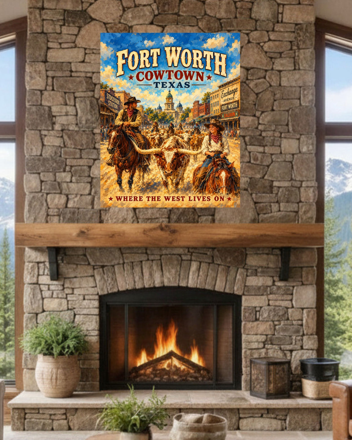 Where The West Lives On-Ft Worth Texas| Prints Canvas Wood Or Metal Art