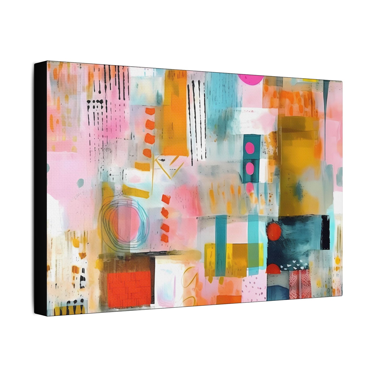 Abstract Daybreak- Art- Gallery Wrapped- Satin Stretched Canvas Gallery Wraps - No Frame Needed