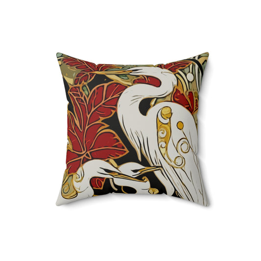 Gorgeous Birds Faux Suede Square Pillow