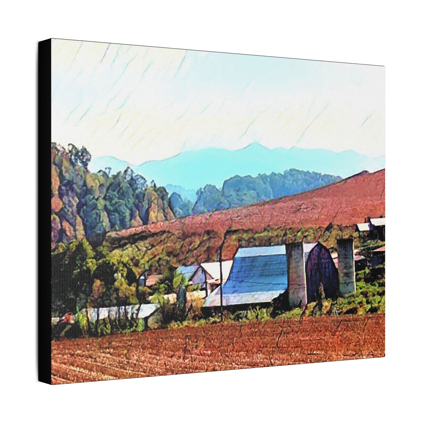 Ashville Mountain Farm - Art- Gallery Wrapped- Satin Stretched Canvas Gallery Wraps - No Frame Needed