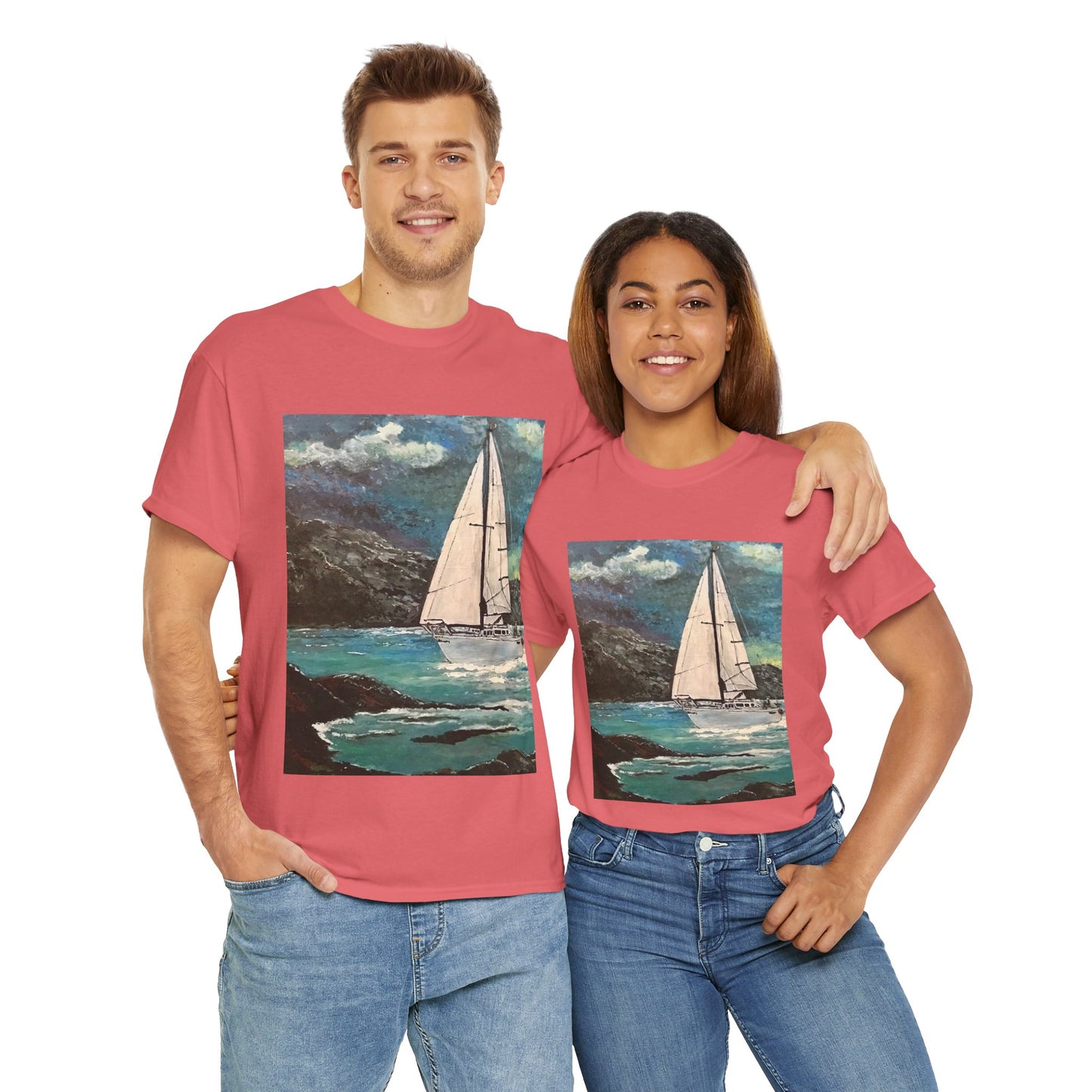 Tropical Sailing - Amazing Unisex Heavy Cotton Short Sleeve Tee Shirts!