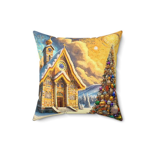 Christmas Magic Faux Suede Square Pillow