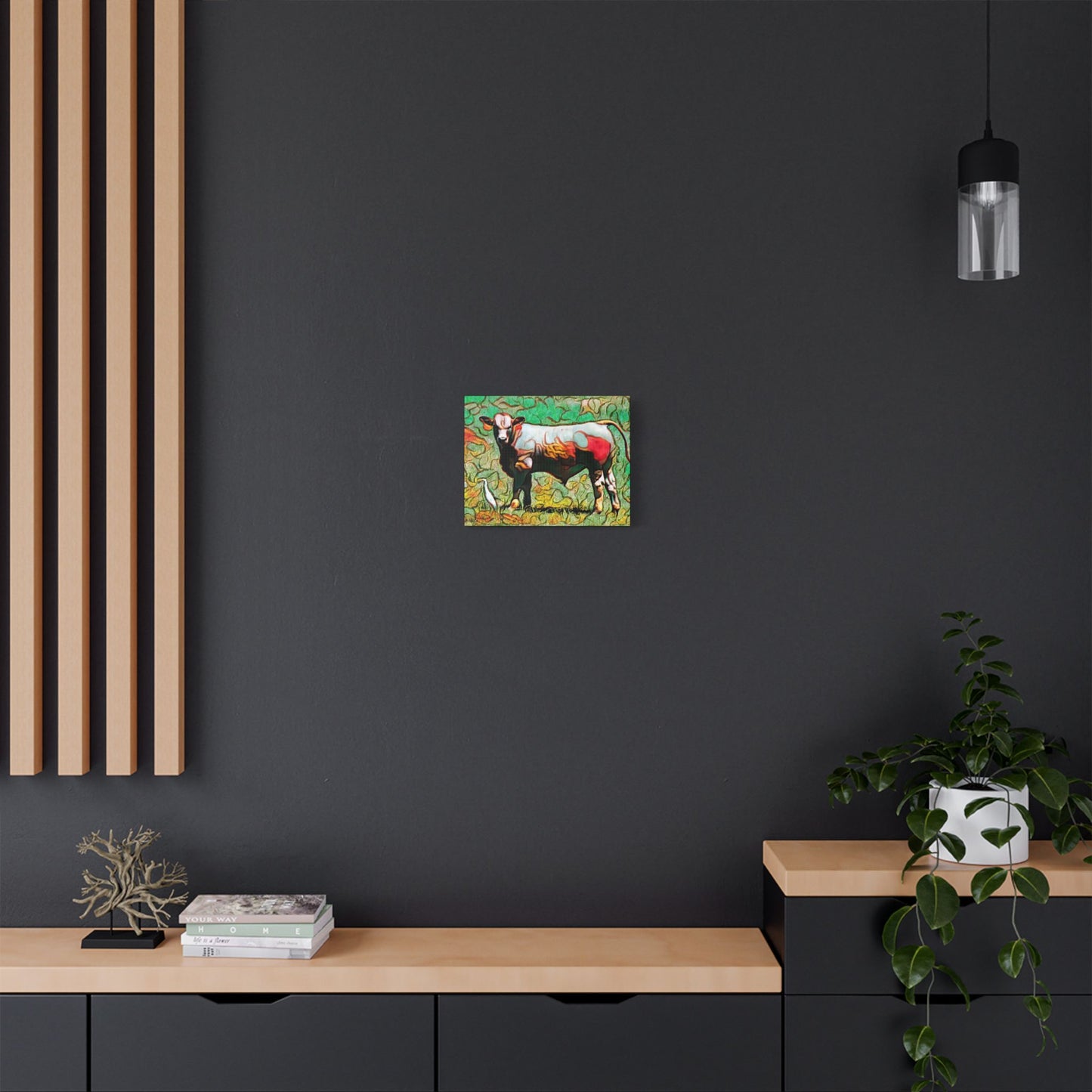 The Cow and Egert- Art- Gallery Wrapped- Satin Stretched Canvas Gallery Wraps - No Frame Needed