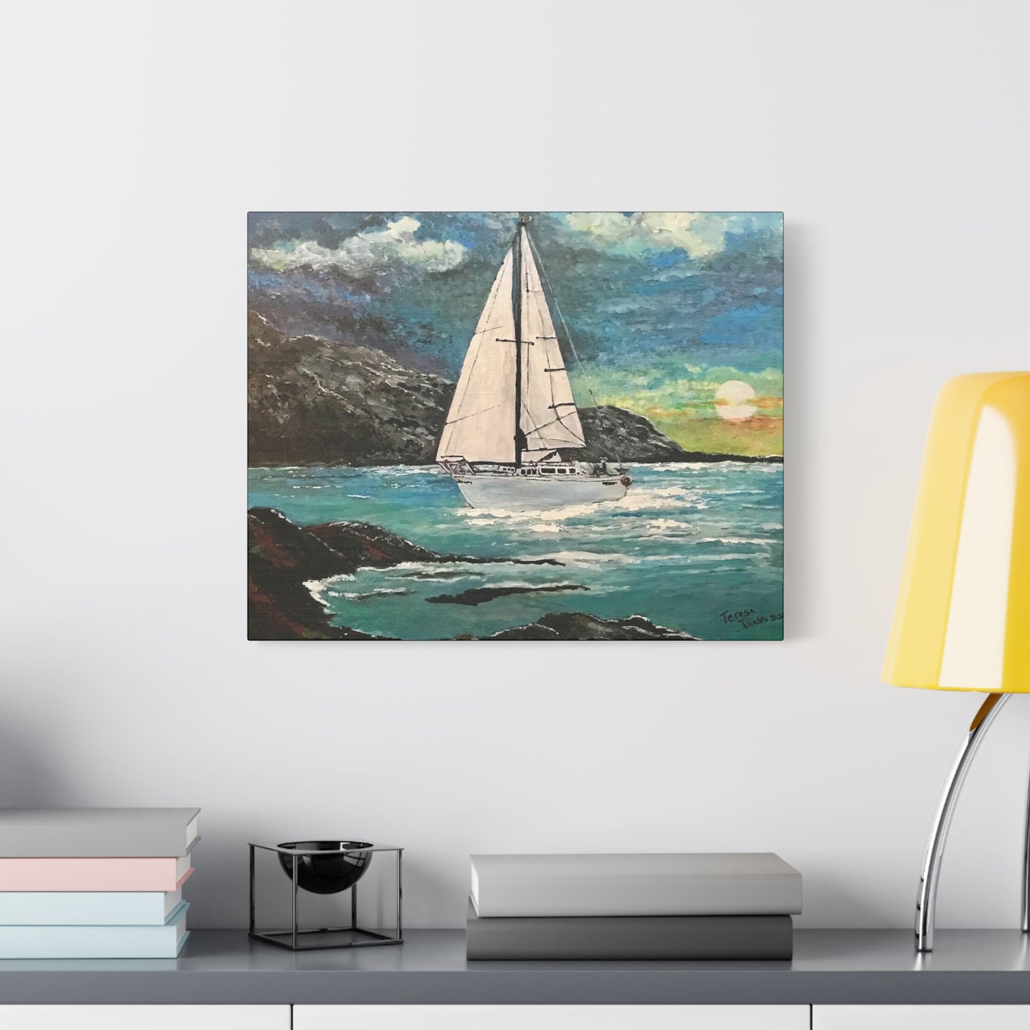 Tropical Sailing- Art- Gallery Wrapped- Satin Stretched Canvas Gallery Wraps - No Frame Needed