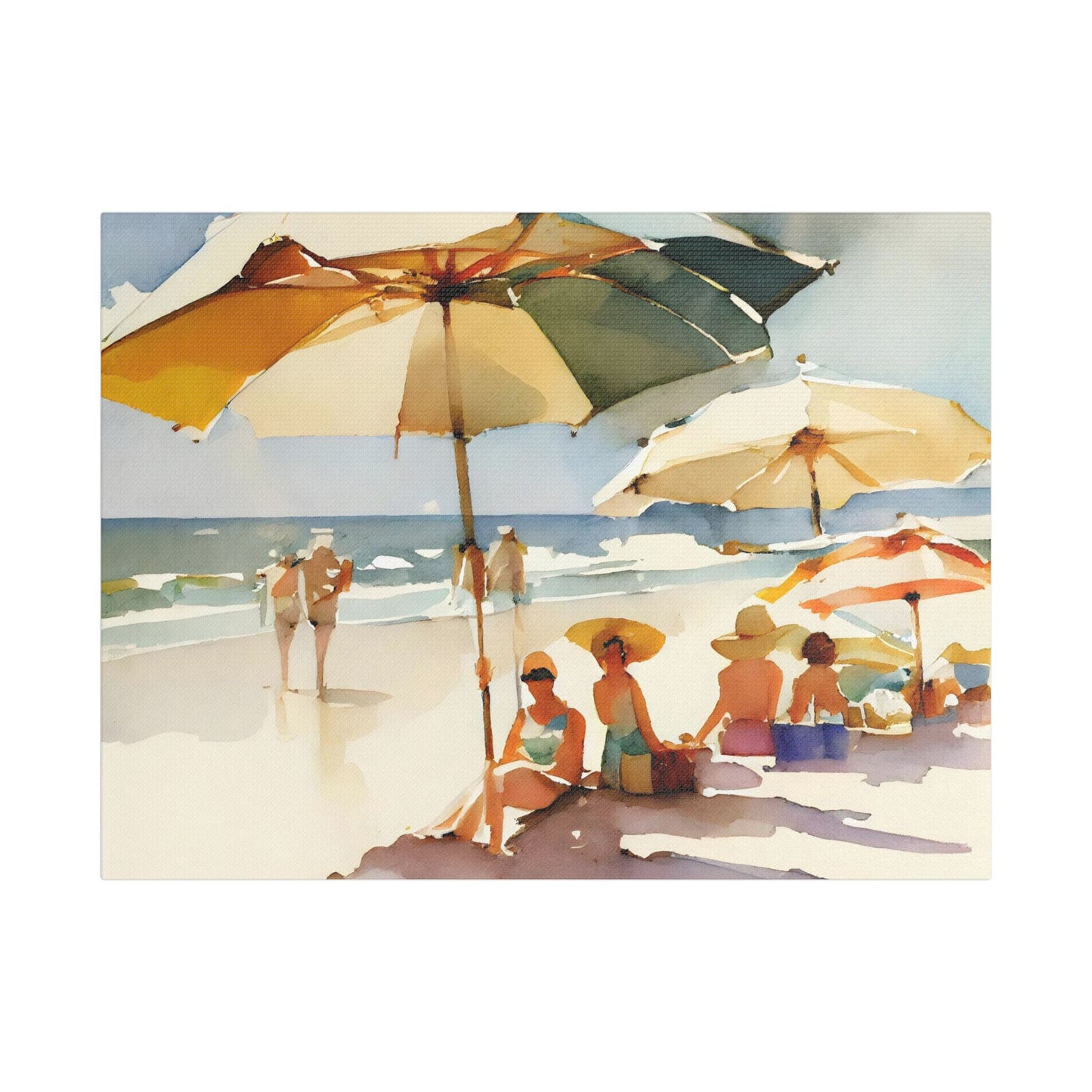 On the Beach- Art- Gallery Wrapped- Satin Stretched Canvas Gallery Wraps - No Frame Needed