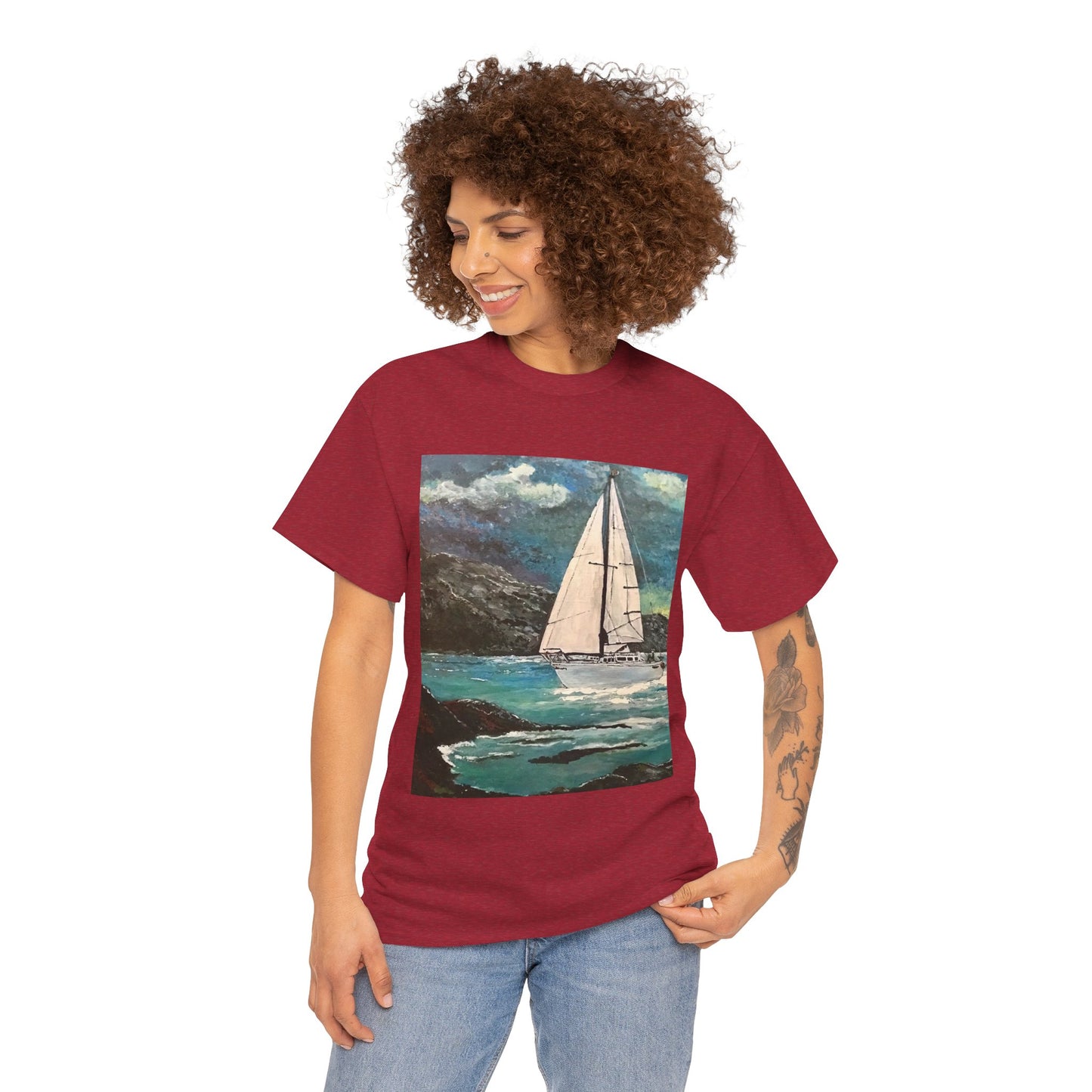 Tropical Sailing - Amazing Unisex Heavy Cotton Short Sleeve Tee Shirts!