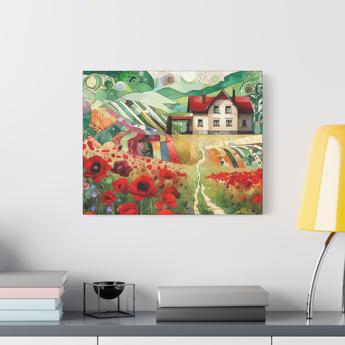 Poppy Hill House- Art- Gallery Wrapped- Satin Stretched Canvas Gallery Wraps - No Frame Needed