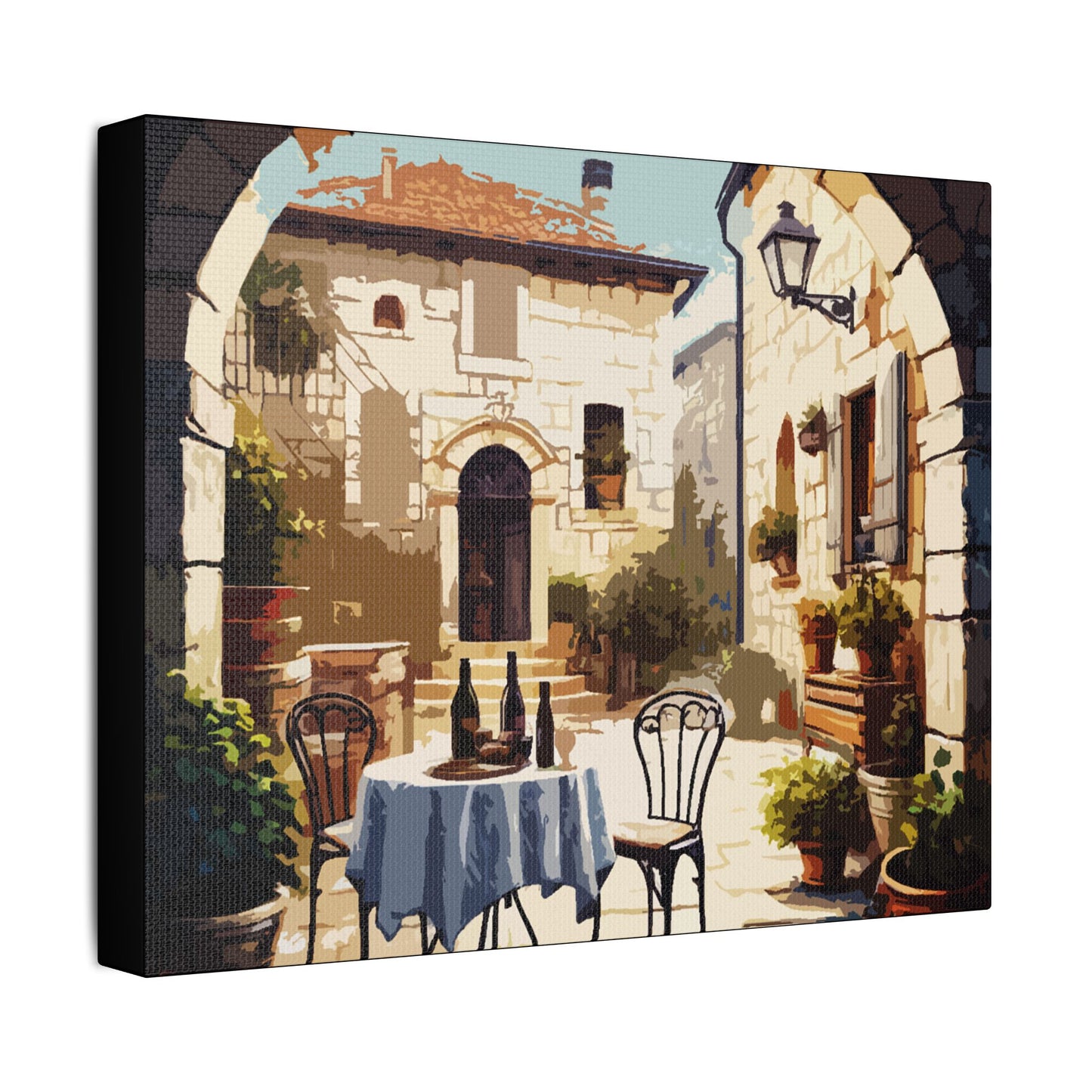 Secret Patio- Art- Gallery Wrapped- Satin Stretched Canvas Gallery Wraps - No Frame Needed