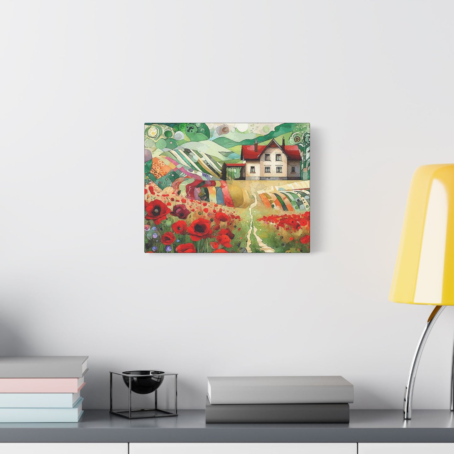 Poppy Hill House- Art- Gallery Wrapped- Satin Stretched Canvas Gallery Wraps - No Frame Needed