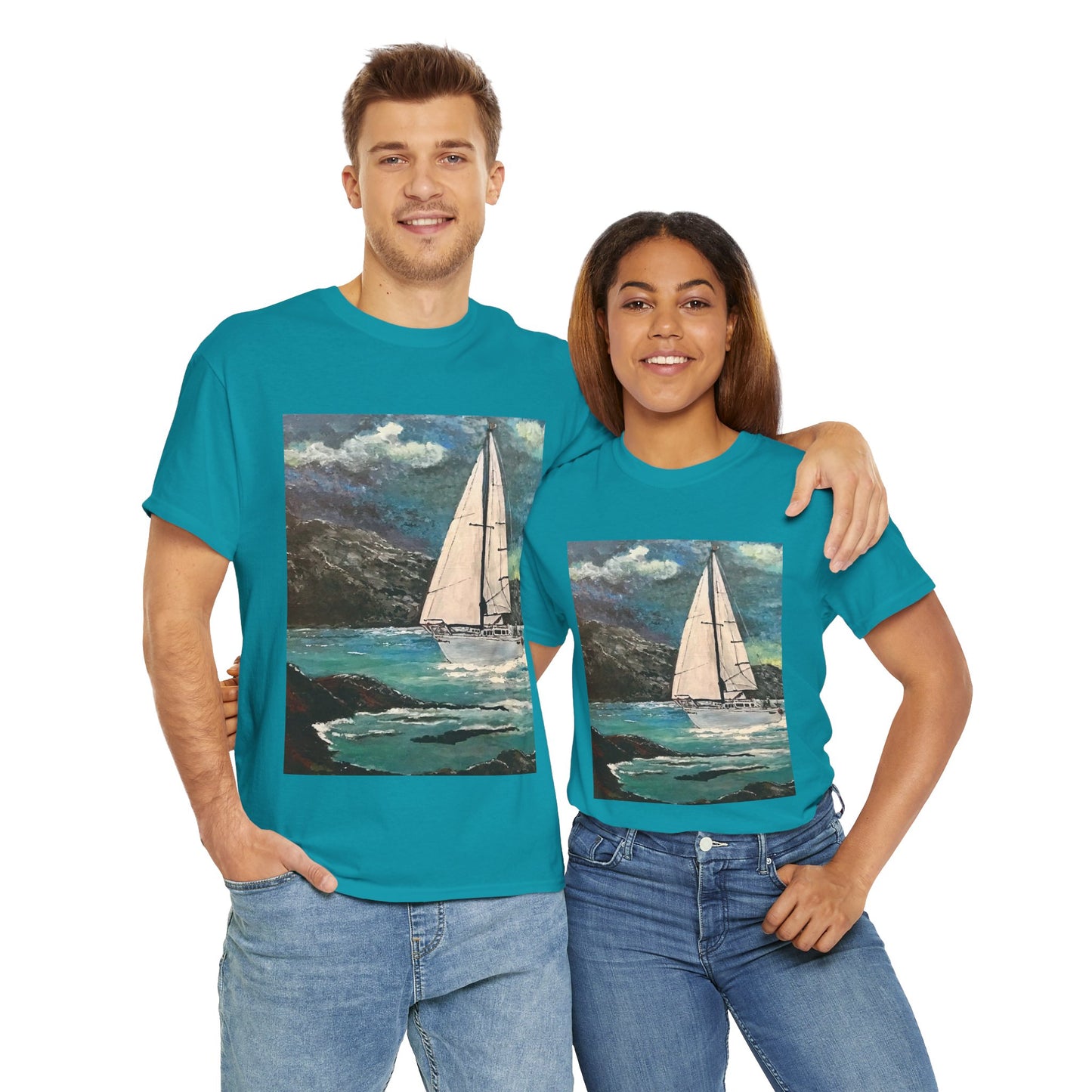 Tropical Sailing - Amazing Unisex Heavy Cotton Short Sleeve Tee Shirts!
