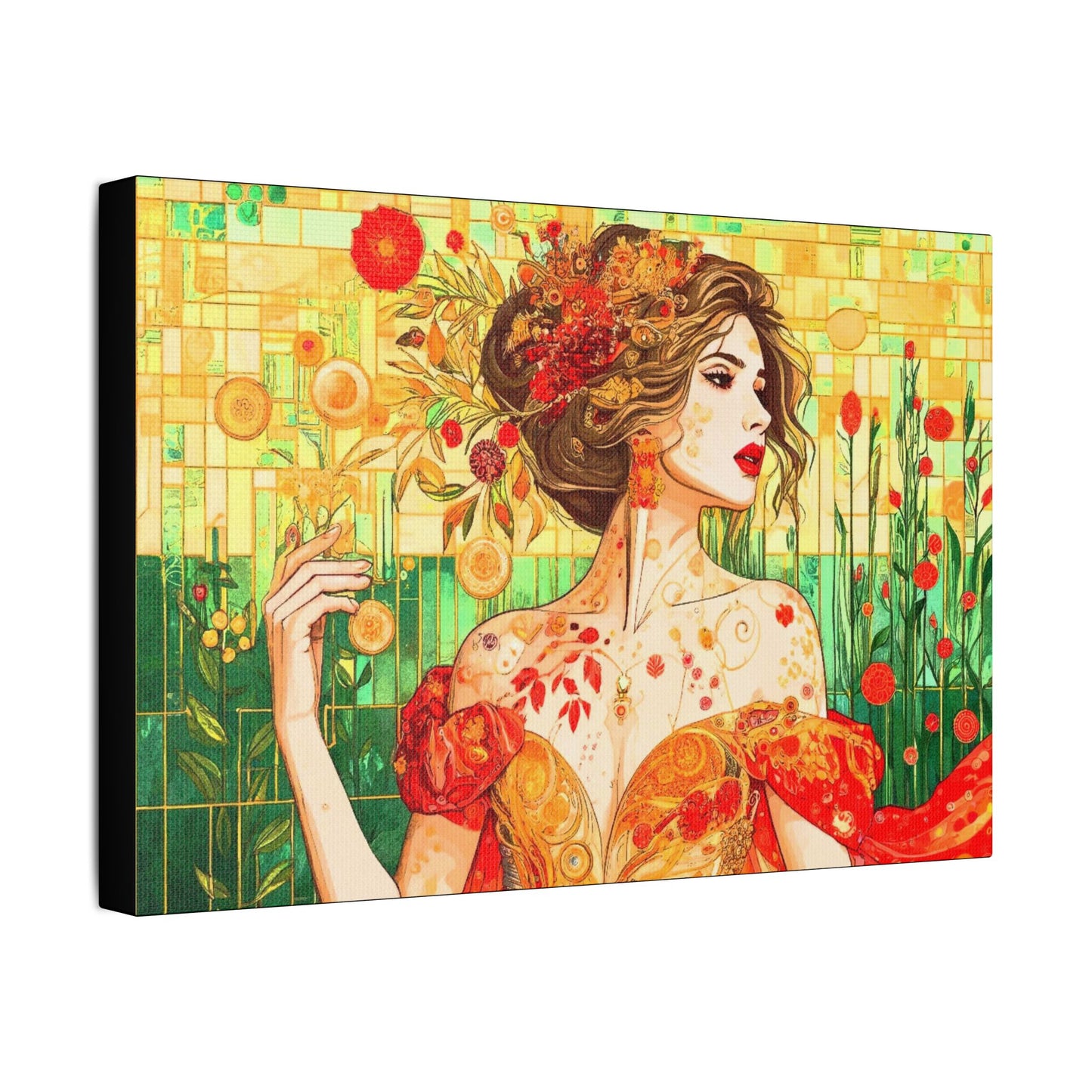 Autumn Queen  -Art- Gallery Wrapped- Satin Stretched Canvas Gallery Wraps - No Frame Needed