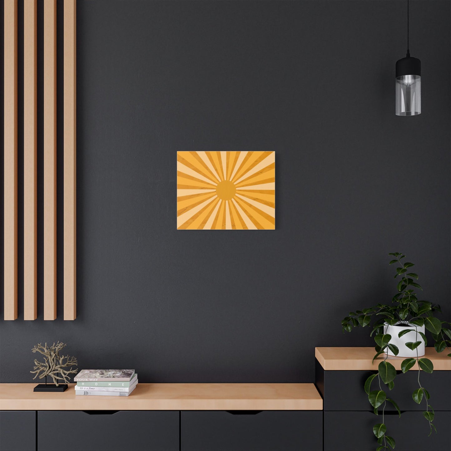 Retro Sun Art- Gallery Wrapped- Satin Stretched Canvas Gallery Wraps - No Frame Needed