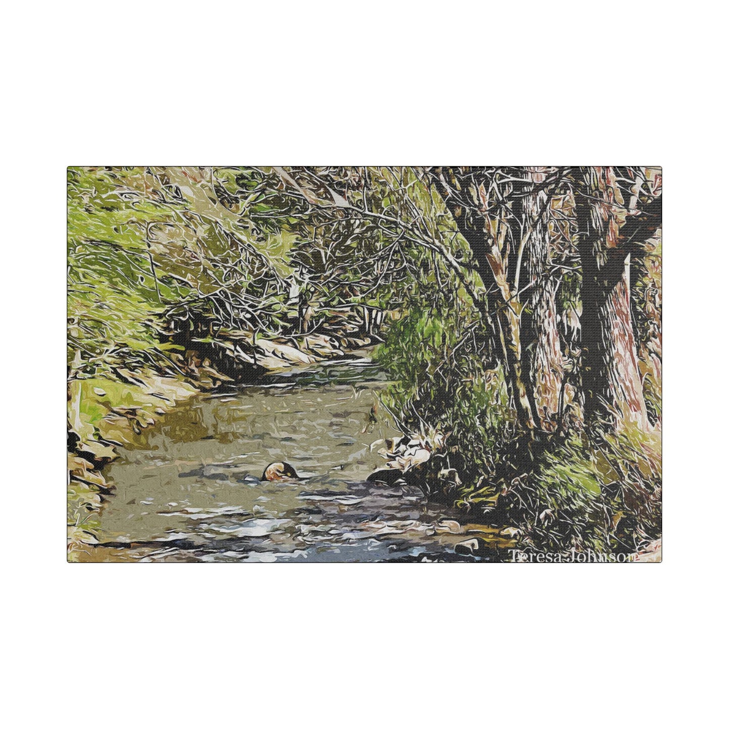 Georgia Creek- Art- Gallery Wrapped- Satin Stretched Canvas Gallery Wraps - No Frame Needed