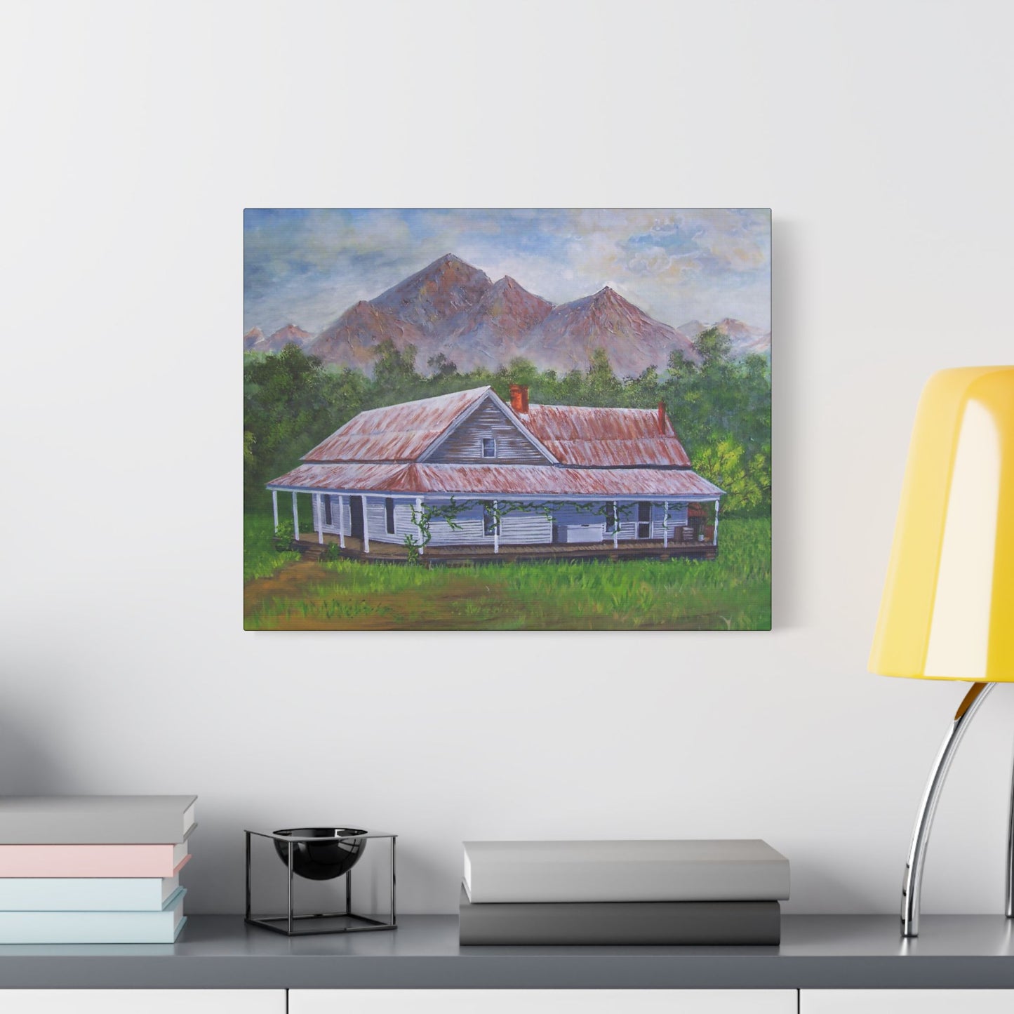 Mountain House- Art- Gallery Wrapped- Satin Stretched Canvas Gallery Wraps - No Frame Needed