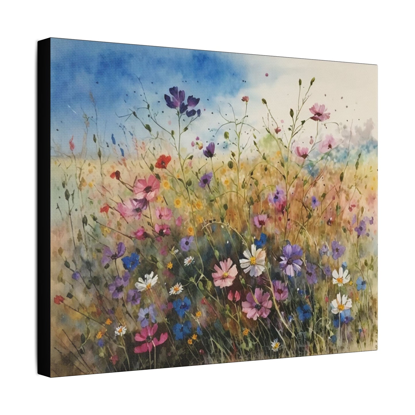 Wildflower Morning- Art- Gallery Wrapped- Satin Stretched Canvas Gallery Wraps - No Frame Needed