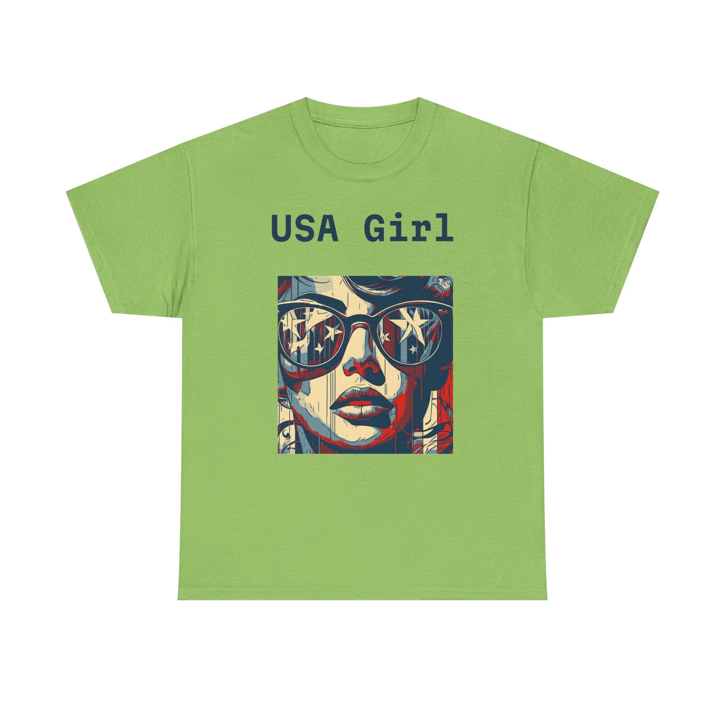 "USA Girl" - Amazing Unisex Heavy Cotton Short Sleeve Tee Shirts!