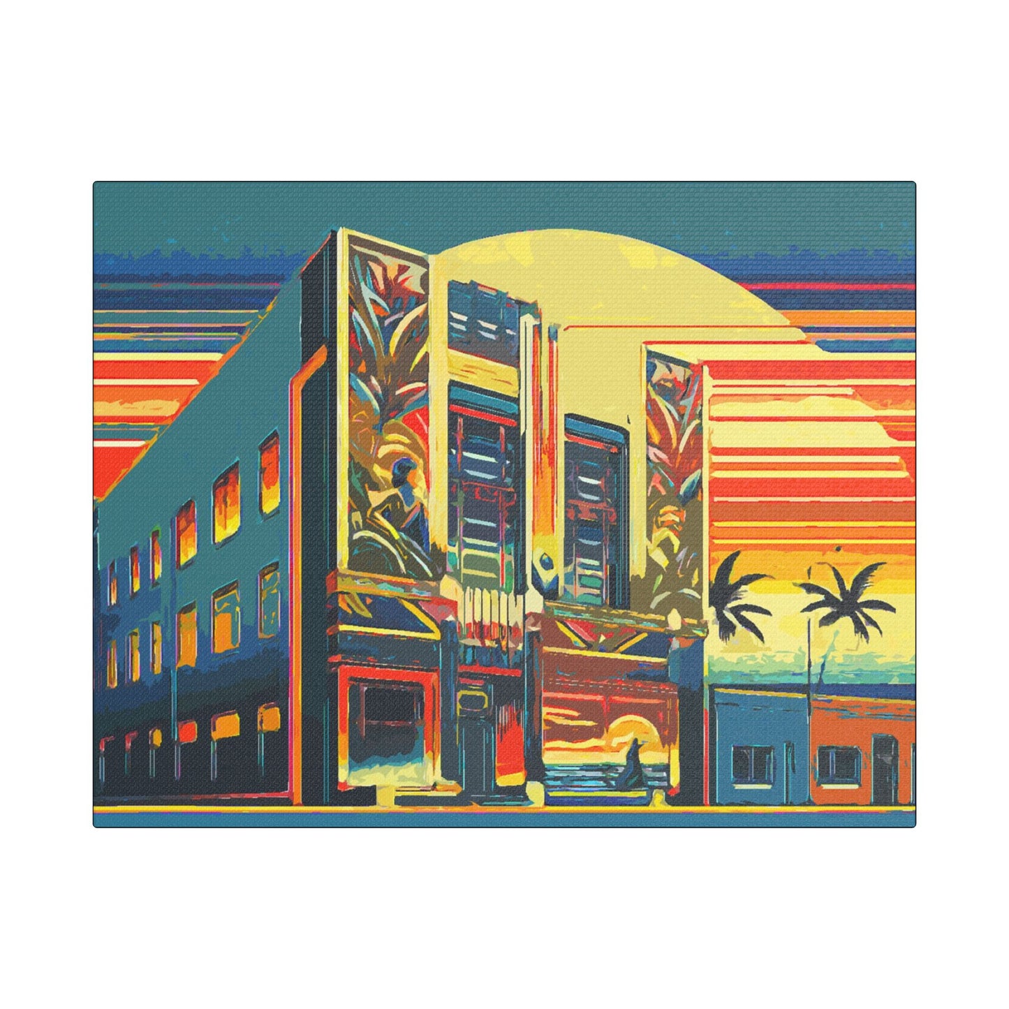 Art Deco Theatre- Art- Gallery Wrapped- Satin Stretched Canvas Gallery Wraps - No Frame Needed