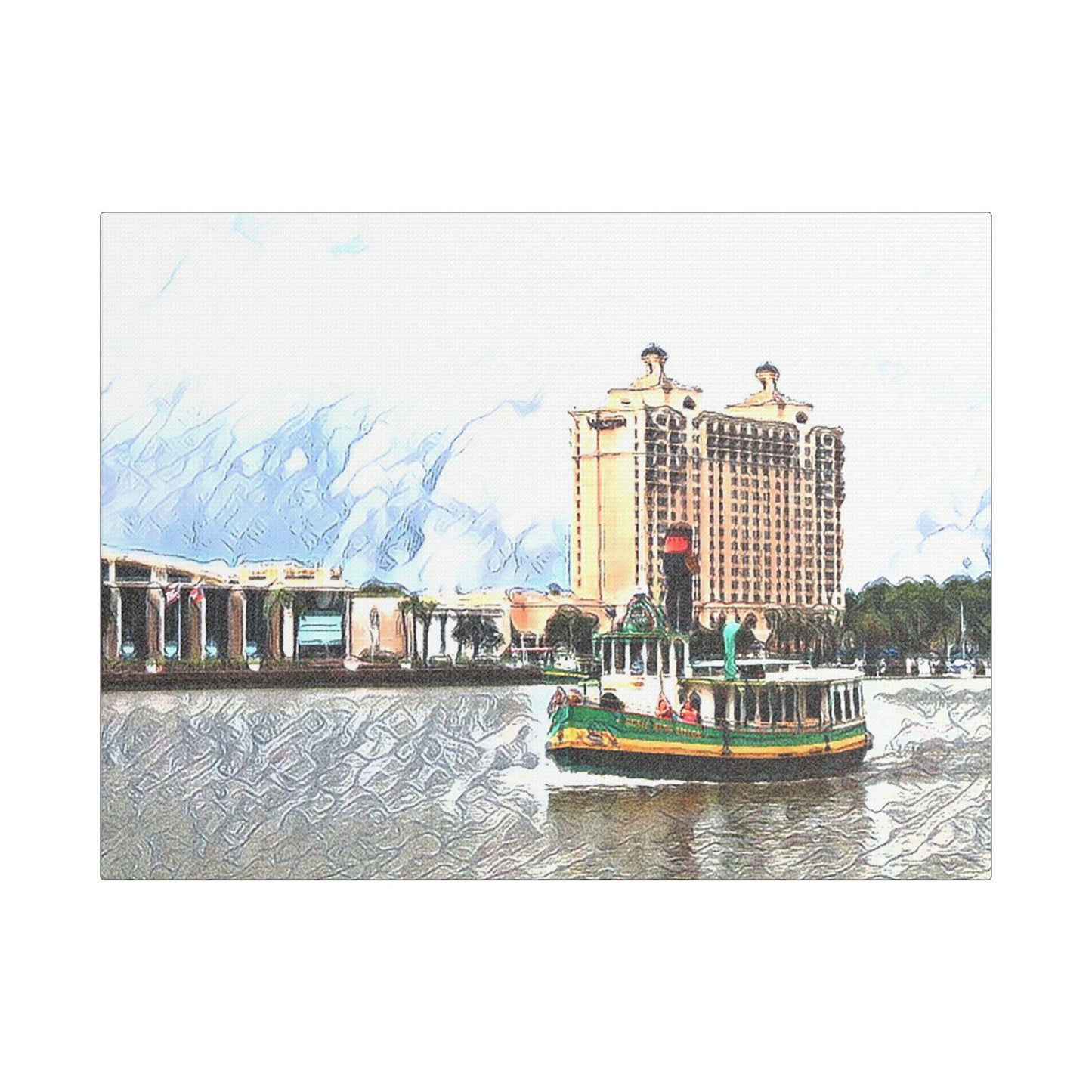 Savannah Ship- Art- Gallery Wrapped- Satin Stretched Canvas Gallery Wraps - No Frame Needed