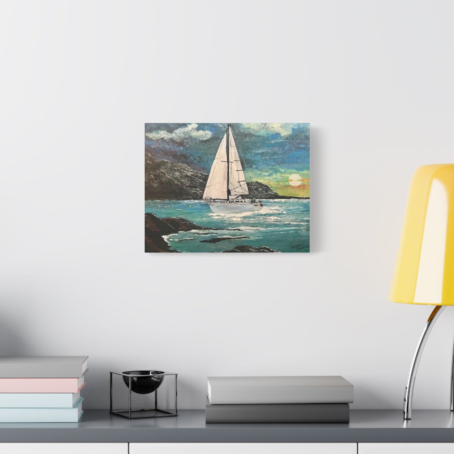 Tropical Sailing- Art- Gallery Wrapped- Satin Stretched Canvas Gallery Wraps - No Frame Needed