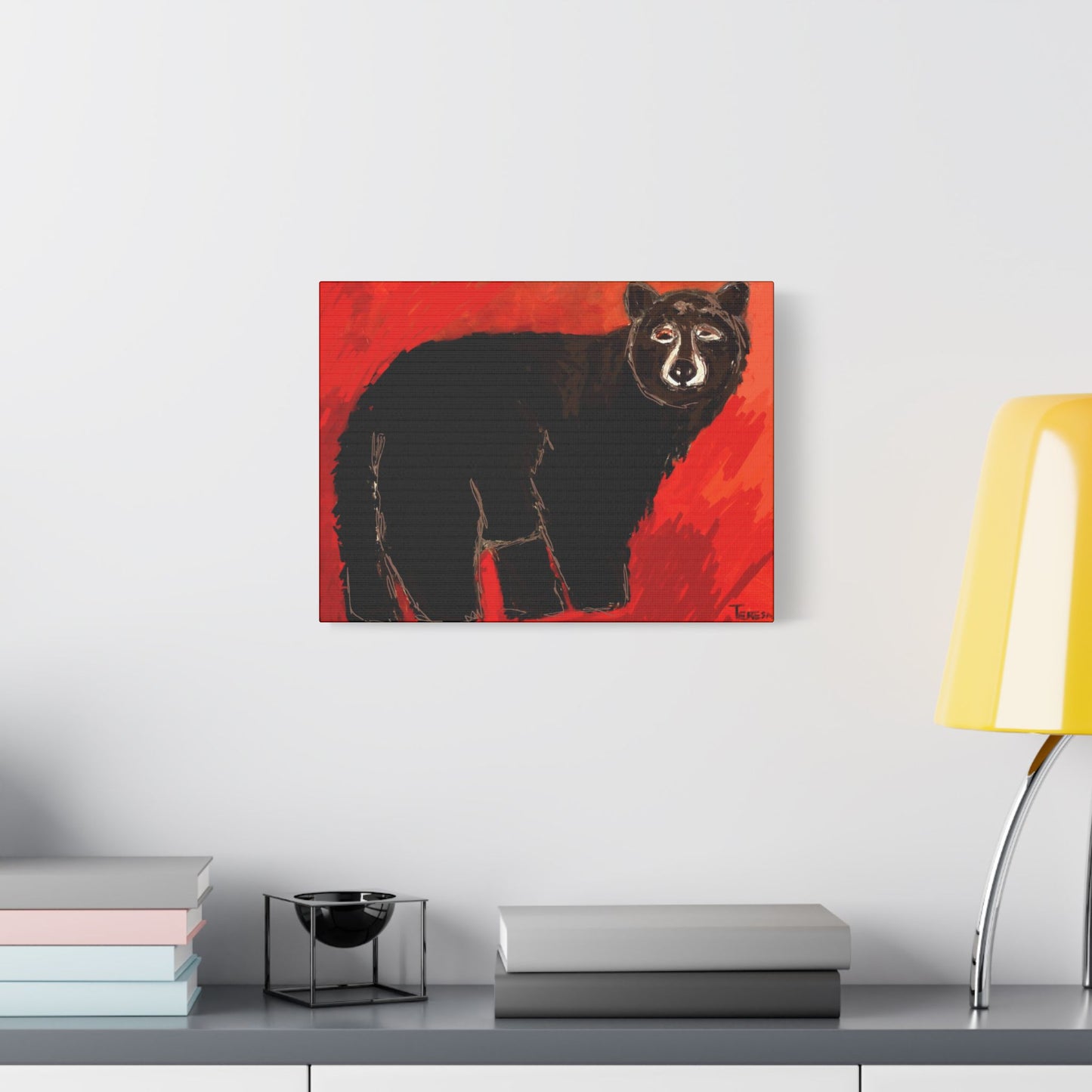 Black Bear- Art- Gallery Wrapped- Satin Stretched Canvas Gallery Wraps - No Frame Needed