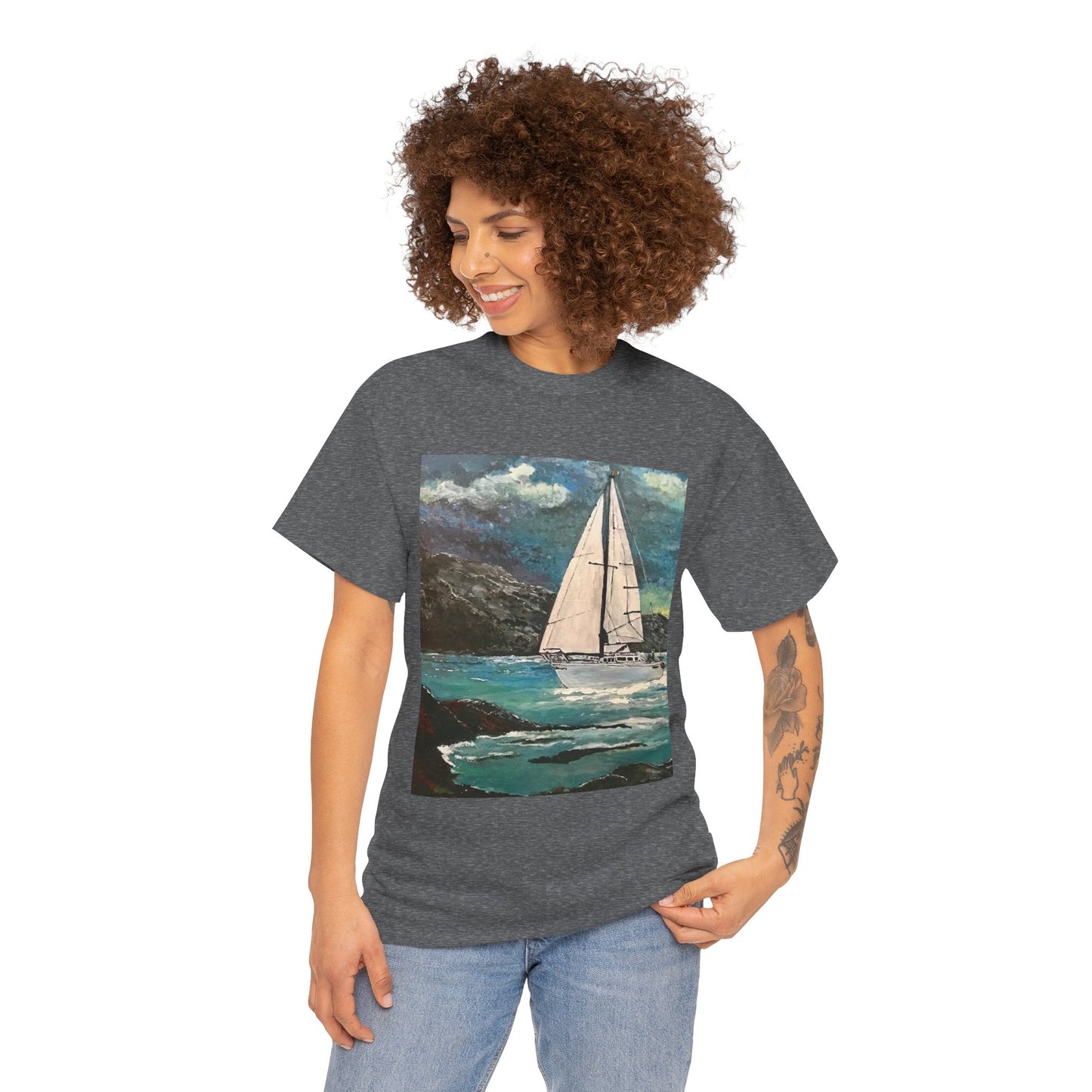 Tropical Sailing - Amazing Unisex Heavy Cotton Short Sleeve Tee Shirts!