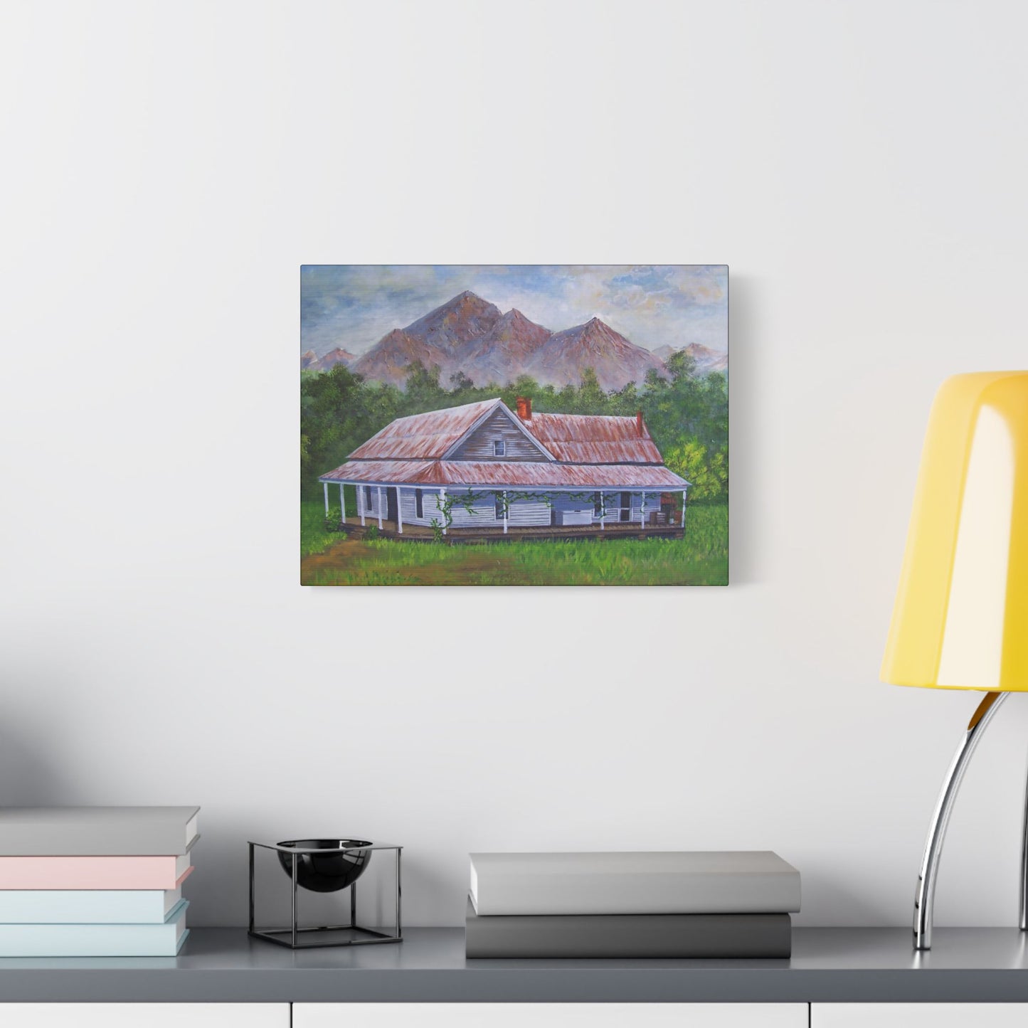 Mountain House- Art- Gallery Wrapped- Satin Stretched Canvas Gallery Wraps - No Frame Needed