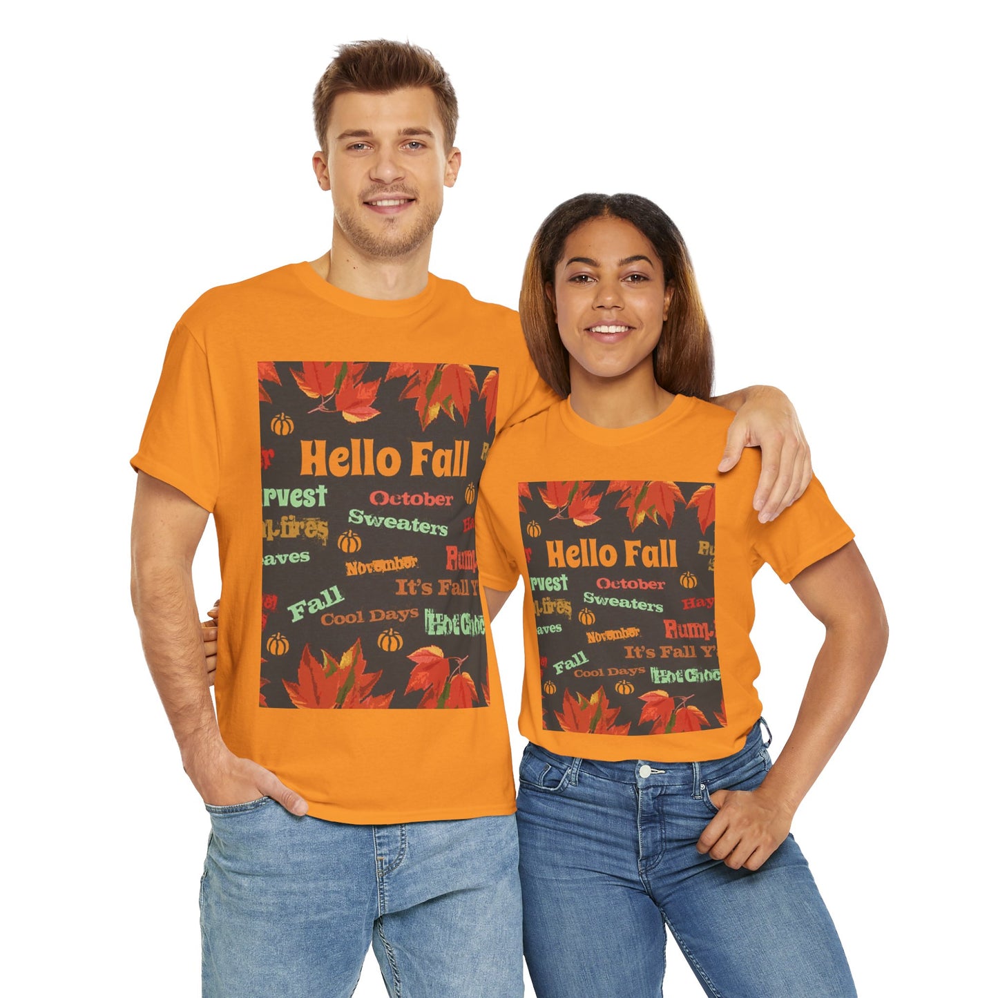 Hello Fall -Amazing Unisex Heavy Cotton Short Sleeve Tee Shirts!