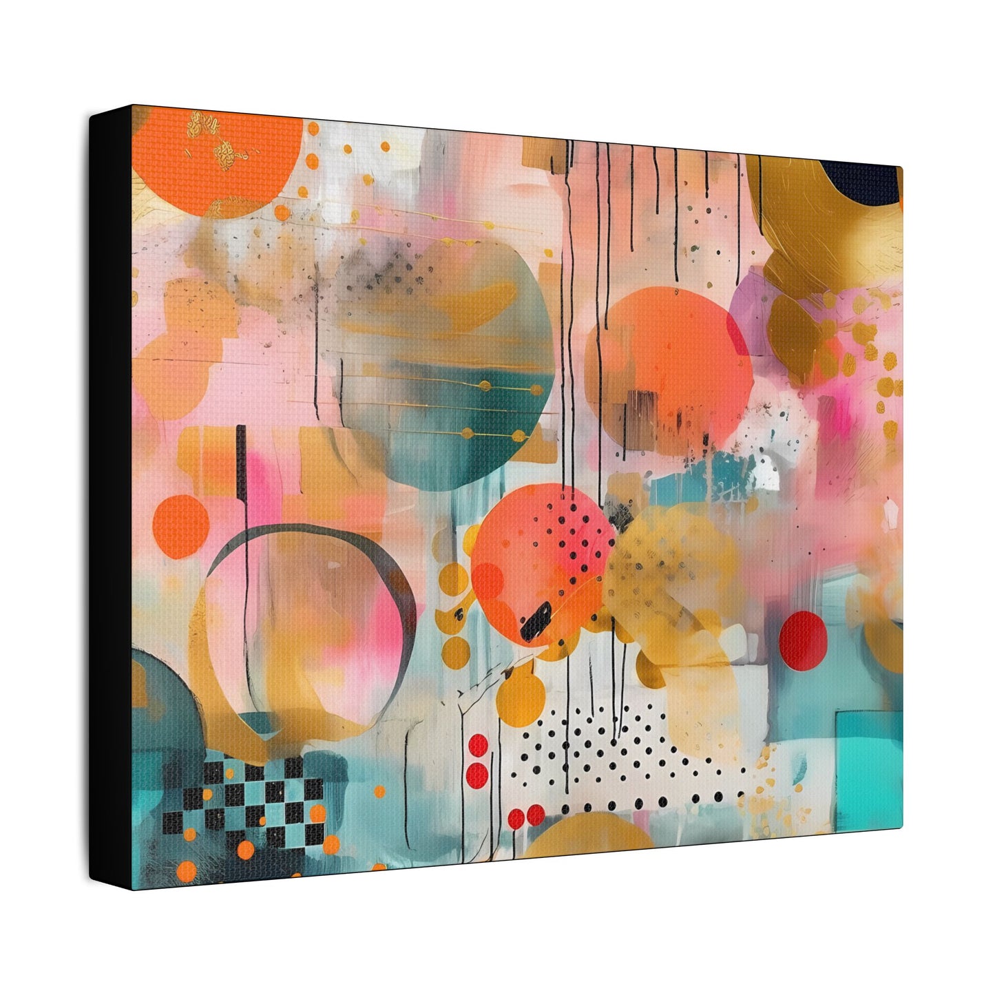 Abstract Designer Art- Gallery Wrapped- Satin Stretched Canvas Gallery Wraps - No Frame Needed