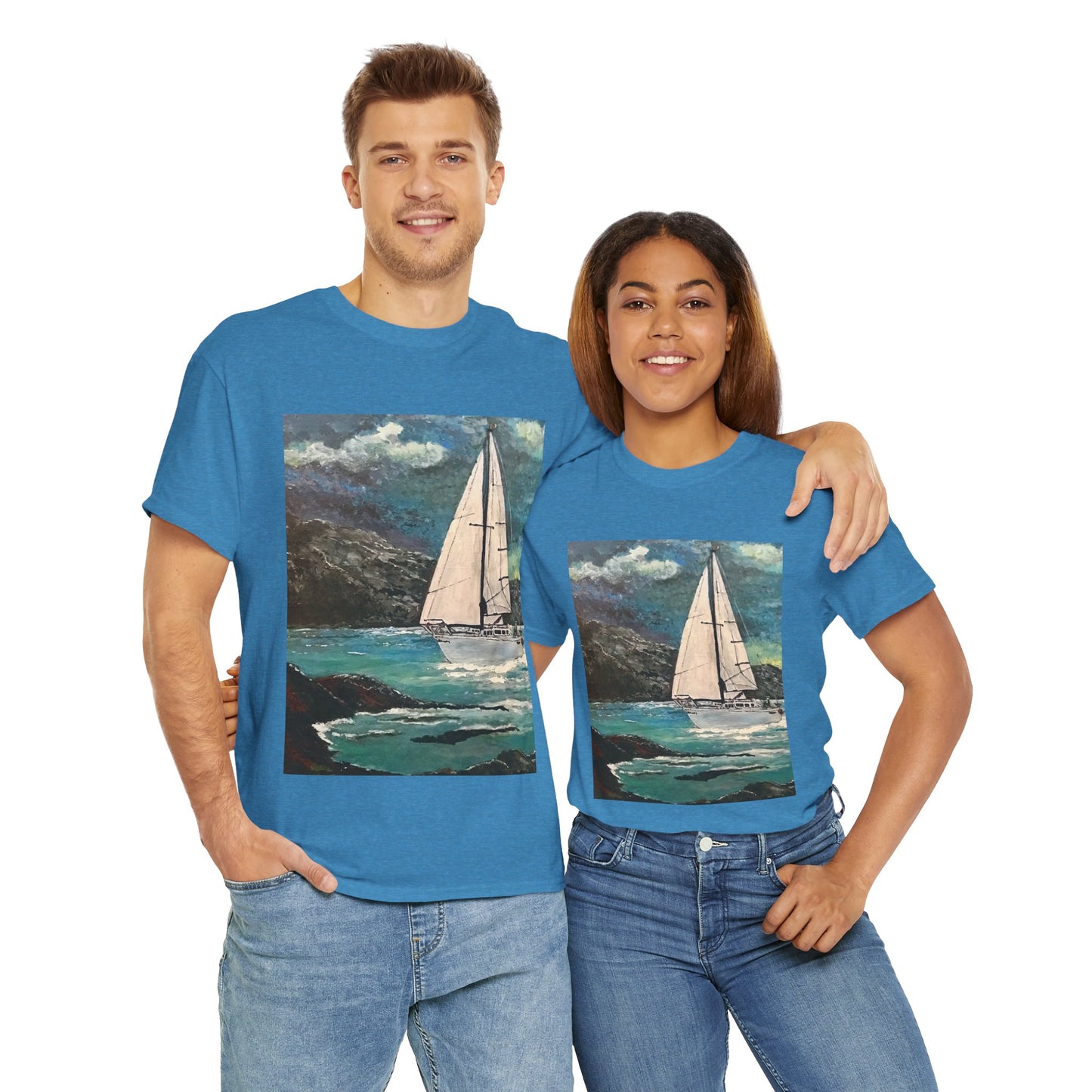 Tropical Sailing - Amazing Unisex Heavy Cotton Short Sleeve Tee Shirts!