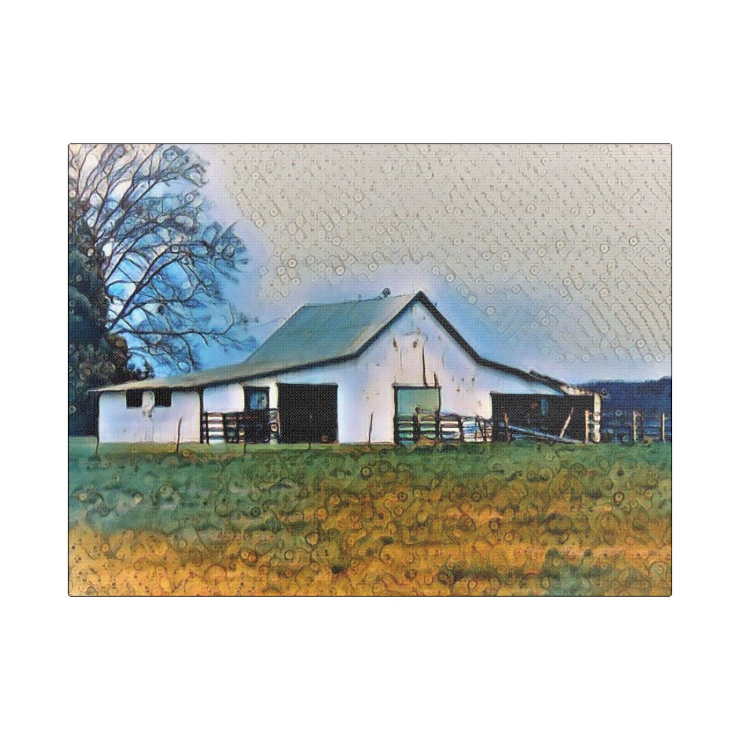 June Barn - Art- Gallery Wrapped- Satin Stretched Canvas Gallery Wraps - No Frame Needed