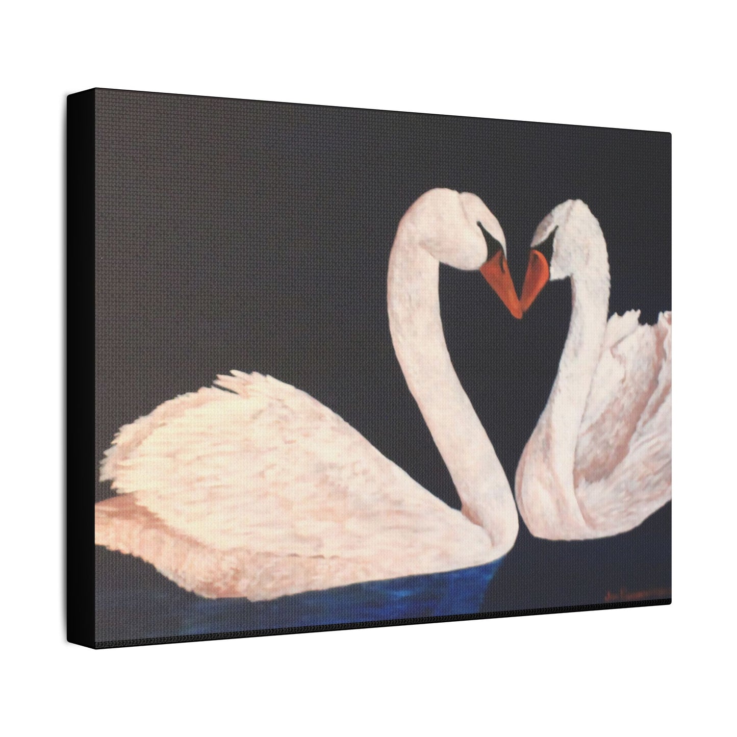 Peaceful Swans- Art- Gallery Wrapped- Satin Stretched Canvas Gallery Wraps - No Frame Needed