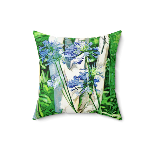 Savannah Flowers Faux Suede Square Pillow