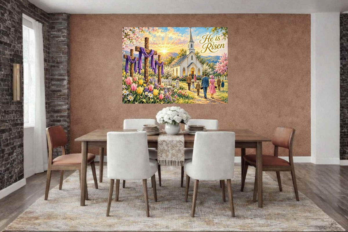 Easter Morning At the Country Church| Prints, Canvas, Wood, or Metal Art