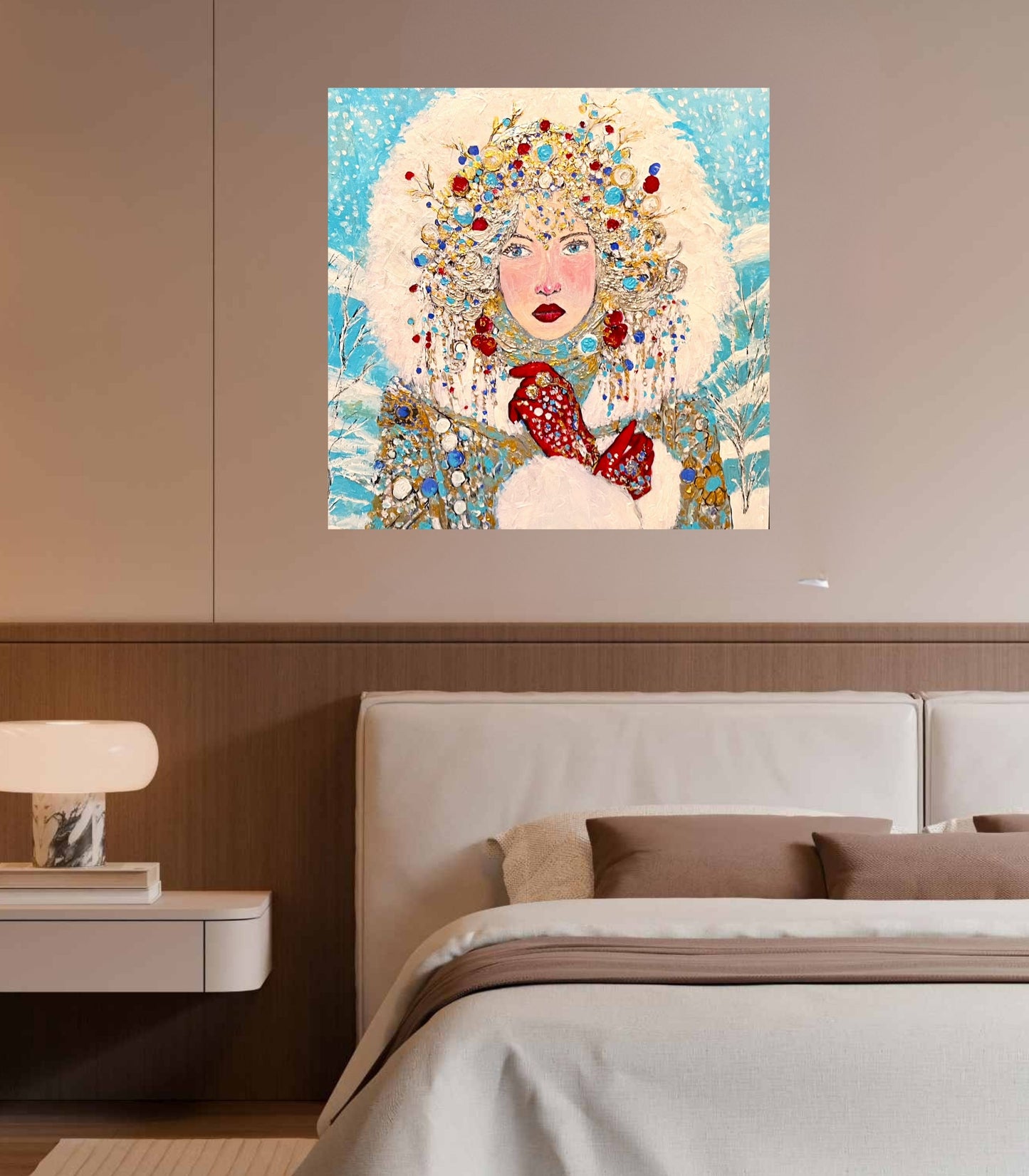 The Queen of Winter| Snow Beauty| Jewel Art| Giclee Paper- Wood- Metal- Canvas