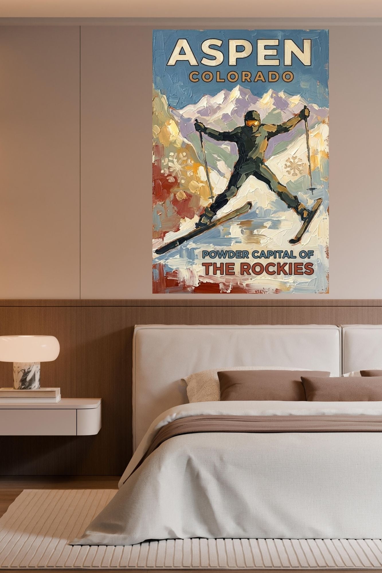 Aspen Colorado Powder Capital Of The Rockies| Snow Print| Giclee on Paper - Wood - Metal - Canvas