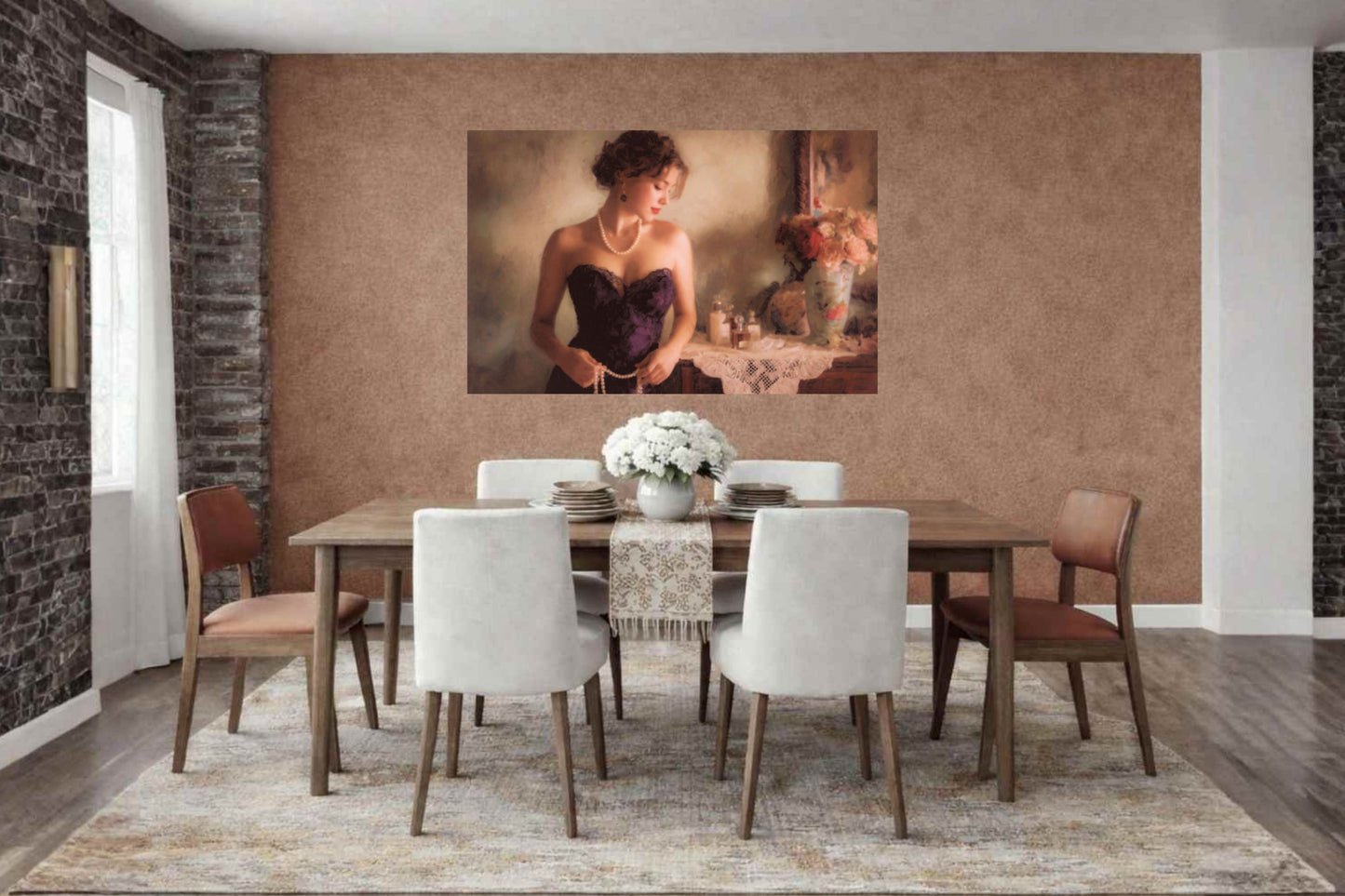 Quiet Elegance| Romantic Woman Print| Portrait Wall Print| Vintage Inspired Feminine Decor|Giclee Paper- Wood- Metal- Canvas