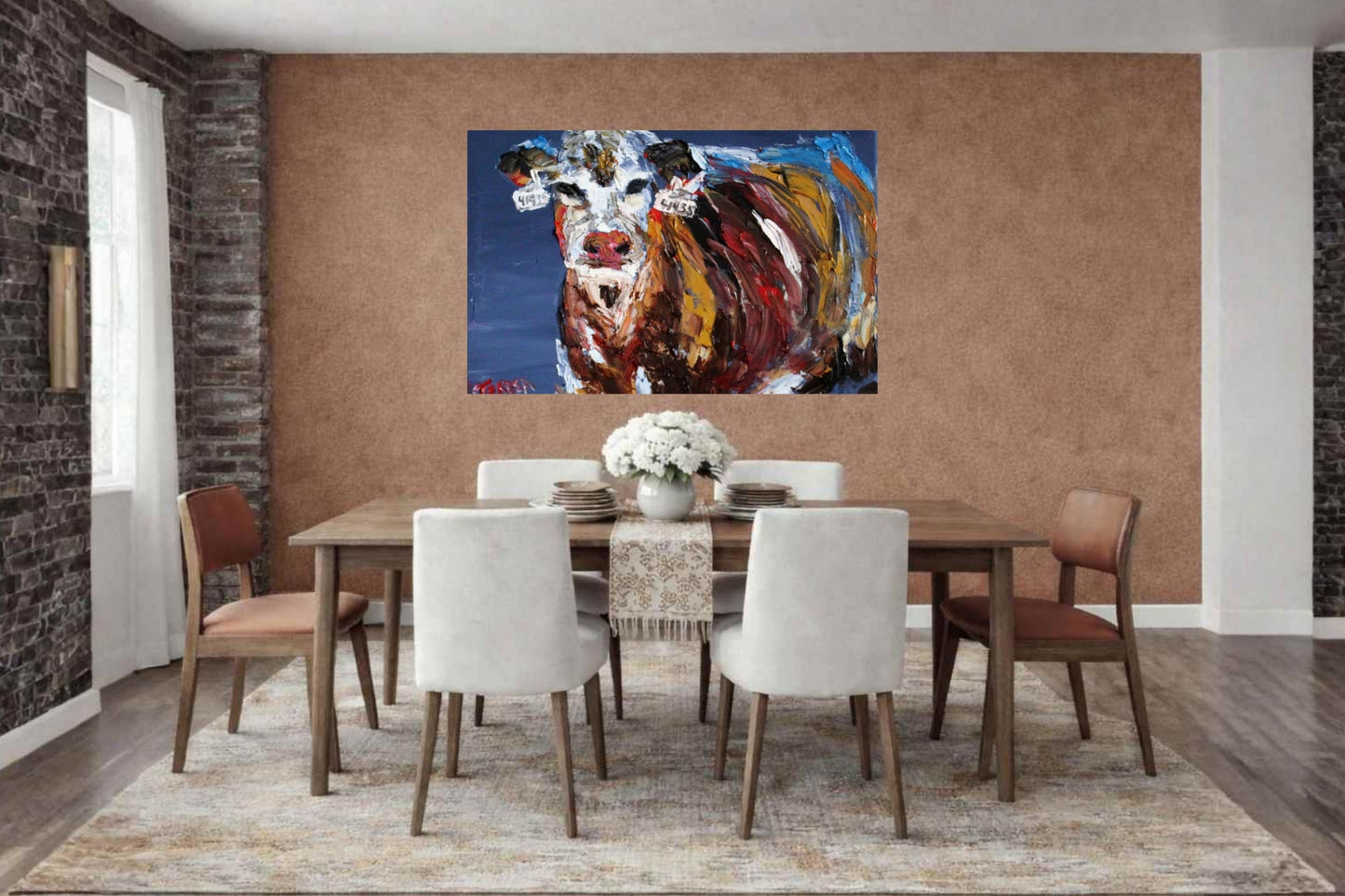 Pose for Me | Original Teresa Johnson Cow Art | Abstract Animal | Giclee Paper- Wood- Metal- Canvas