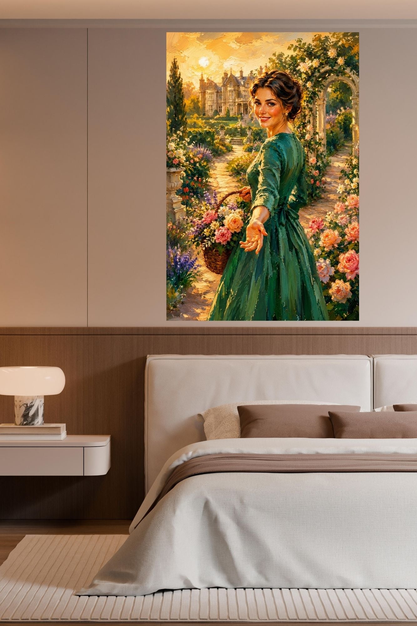 Join Me in my Garden | Romantic Garden Path | Impressionist Garden Wall Art | Giclée Paper • Wood • Metal • Canvas